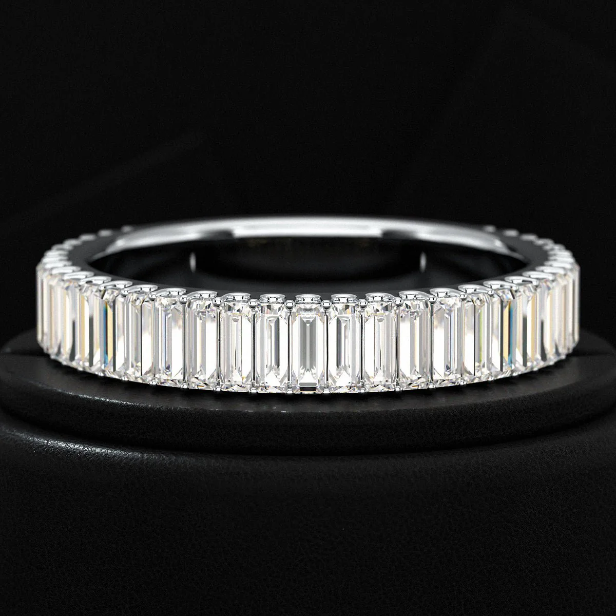 2 Carat Baguette Cut Minimalist Eternity Band - Image 10
