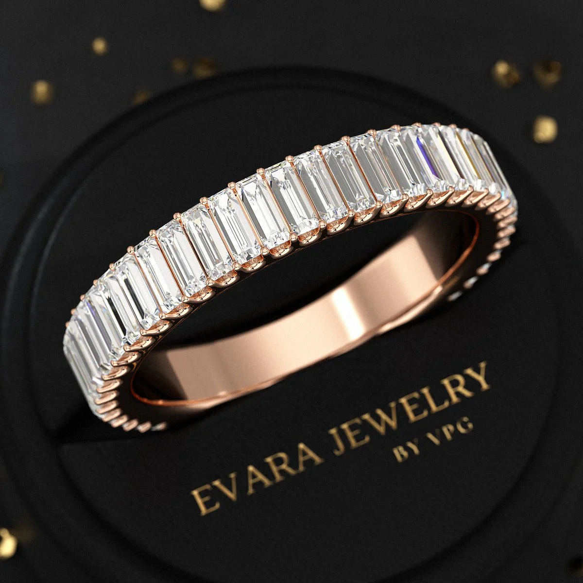 2 Carat Baguette Cut Minimalist Eternity Band - Image 8