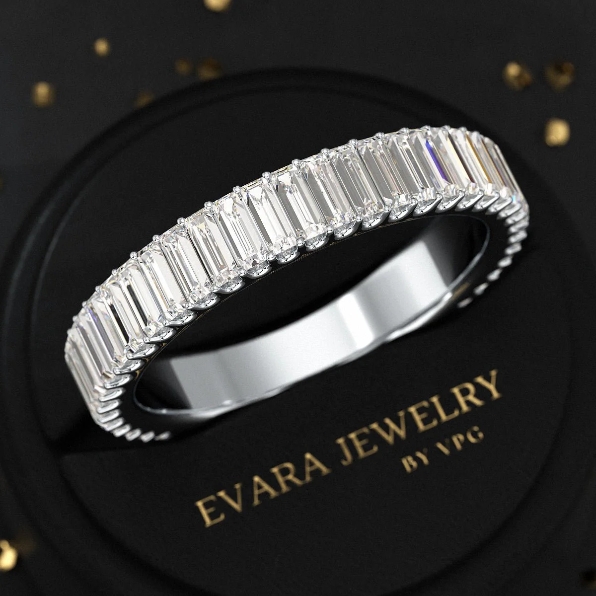 2 Carat Baguette Cut Minimalist Eternity Band - Image 9