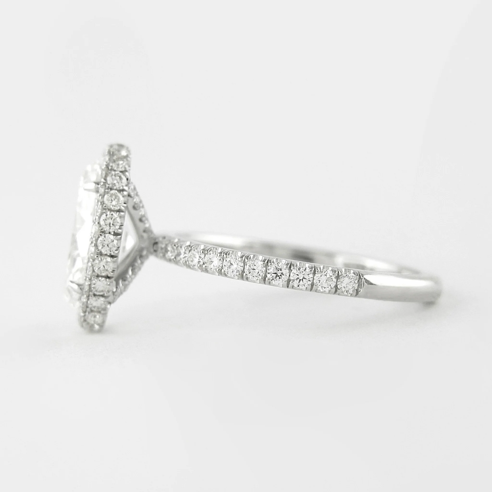 2 Carat Classic Oval Cut Diamond Halo Engagement Ring with Pave Band - Image 11
