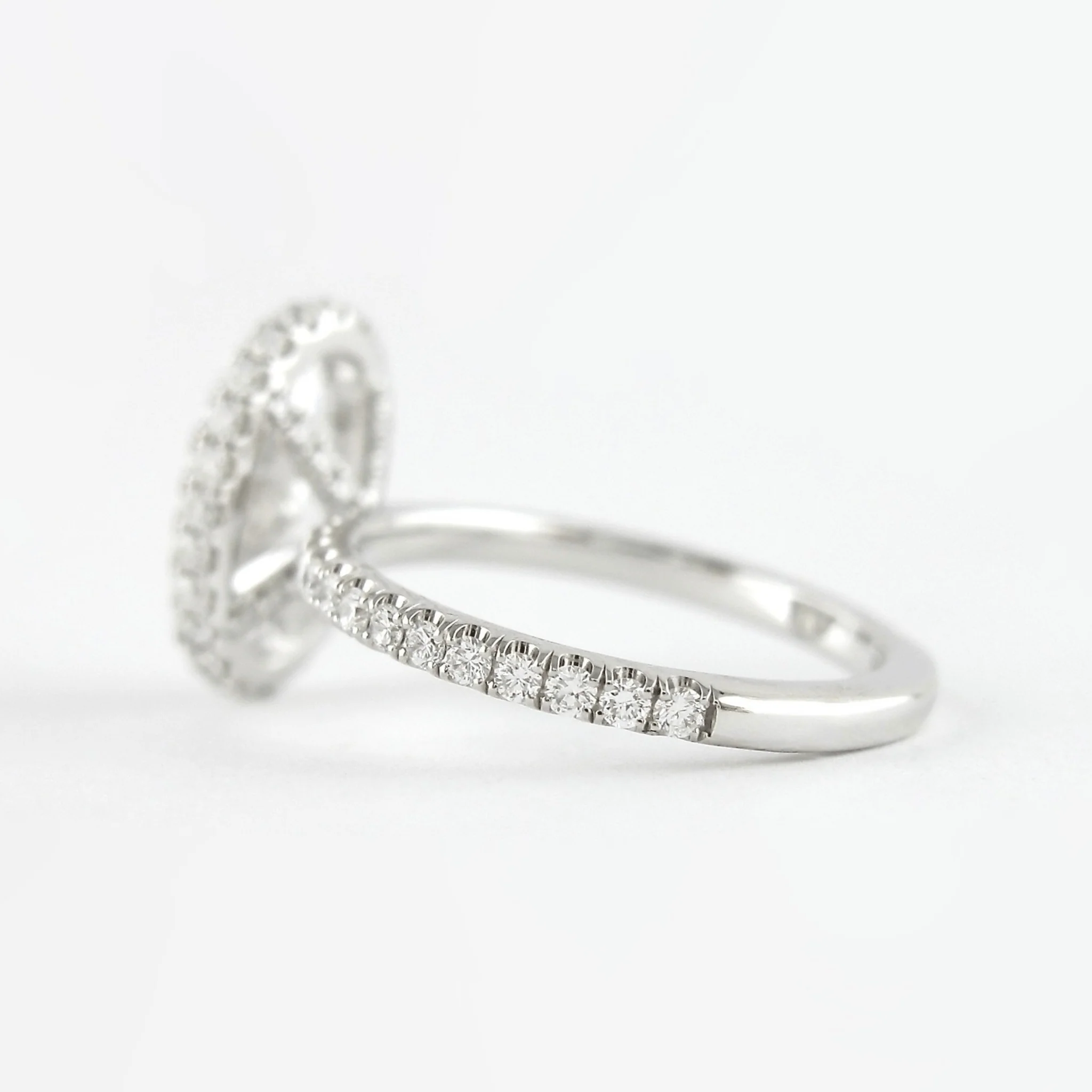 2 Carat Classic Oval Cut Diamond Halo Engagement Ring with Pave Band - Image 12