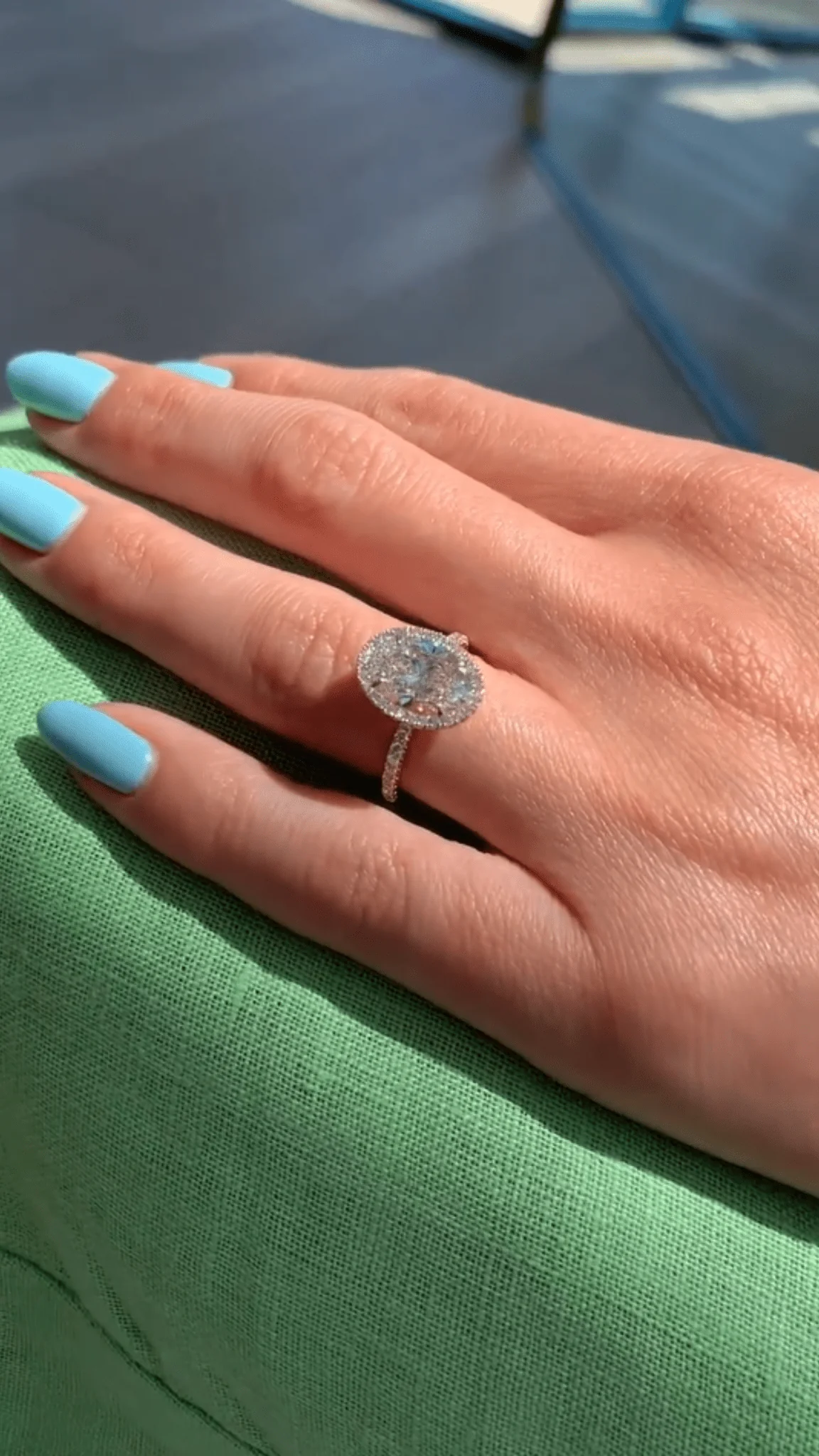 2 Carat Oval Cut Classic Halo Engagement Ring - Image 3