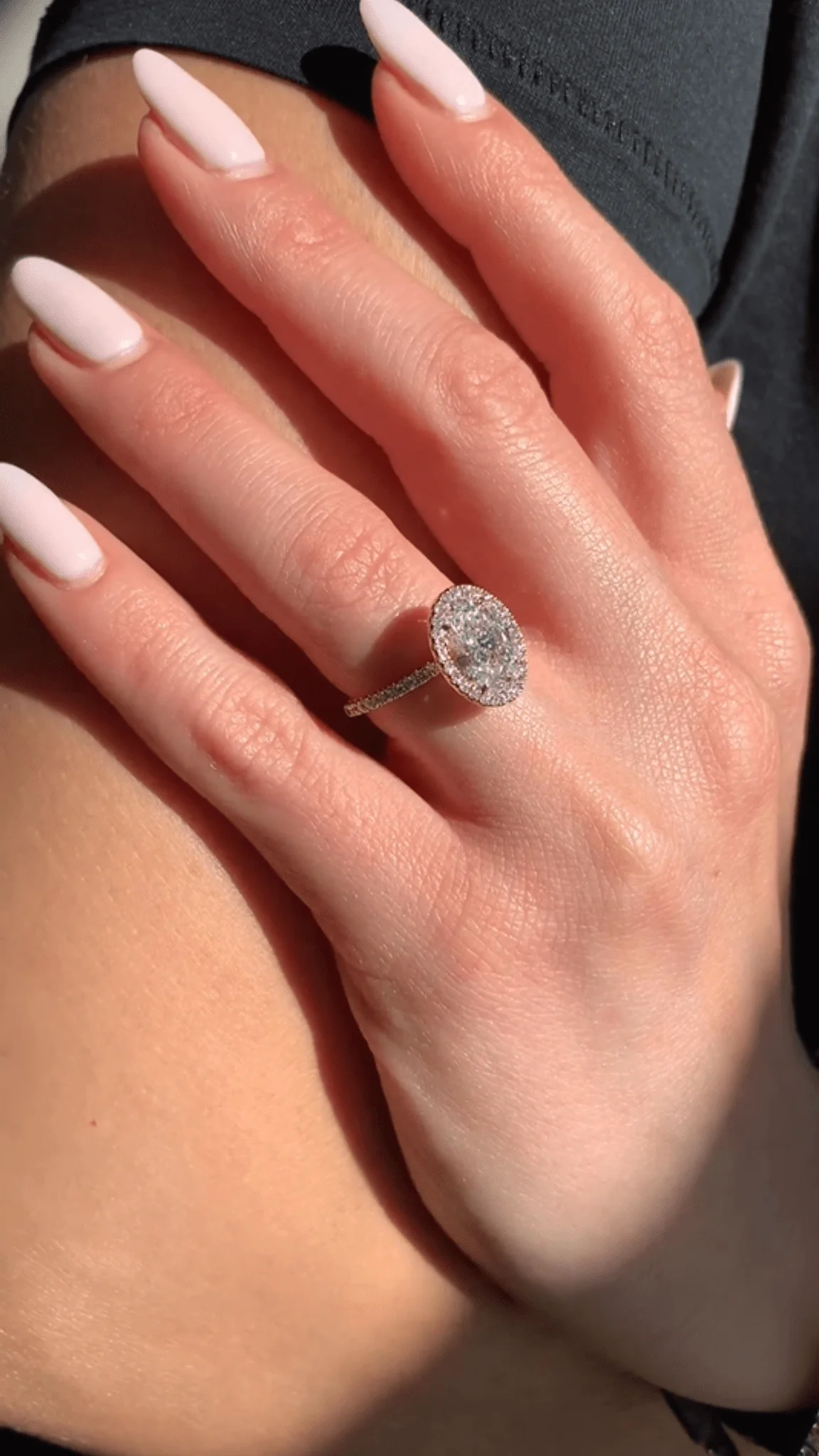 2 Carat Oval Cut Classic Halo Engagement Ring - Image 4