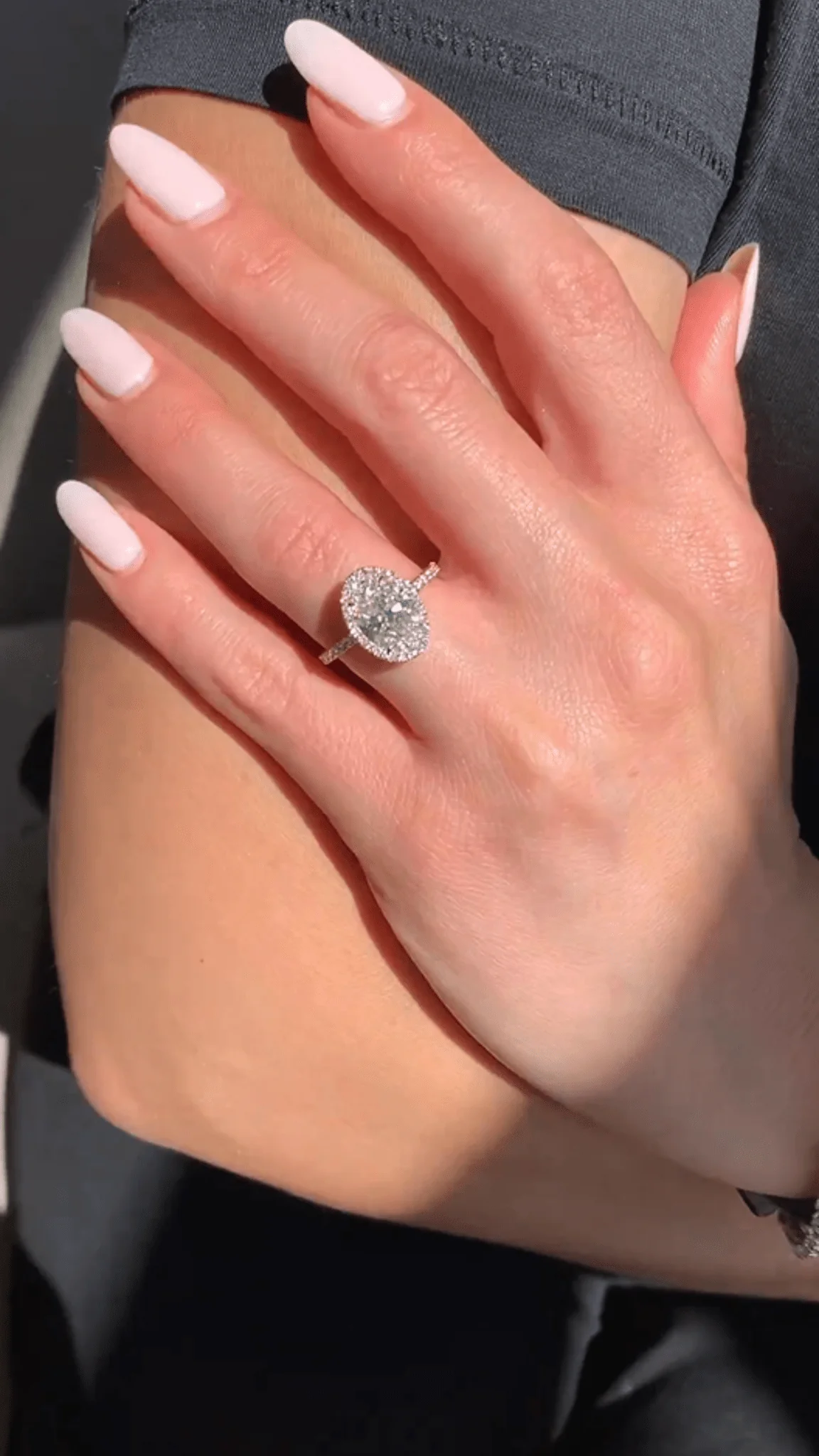 2 Carat Oval Cut Classic Halo Engagement Ring - Image 5