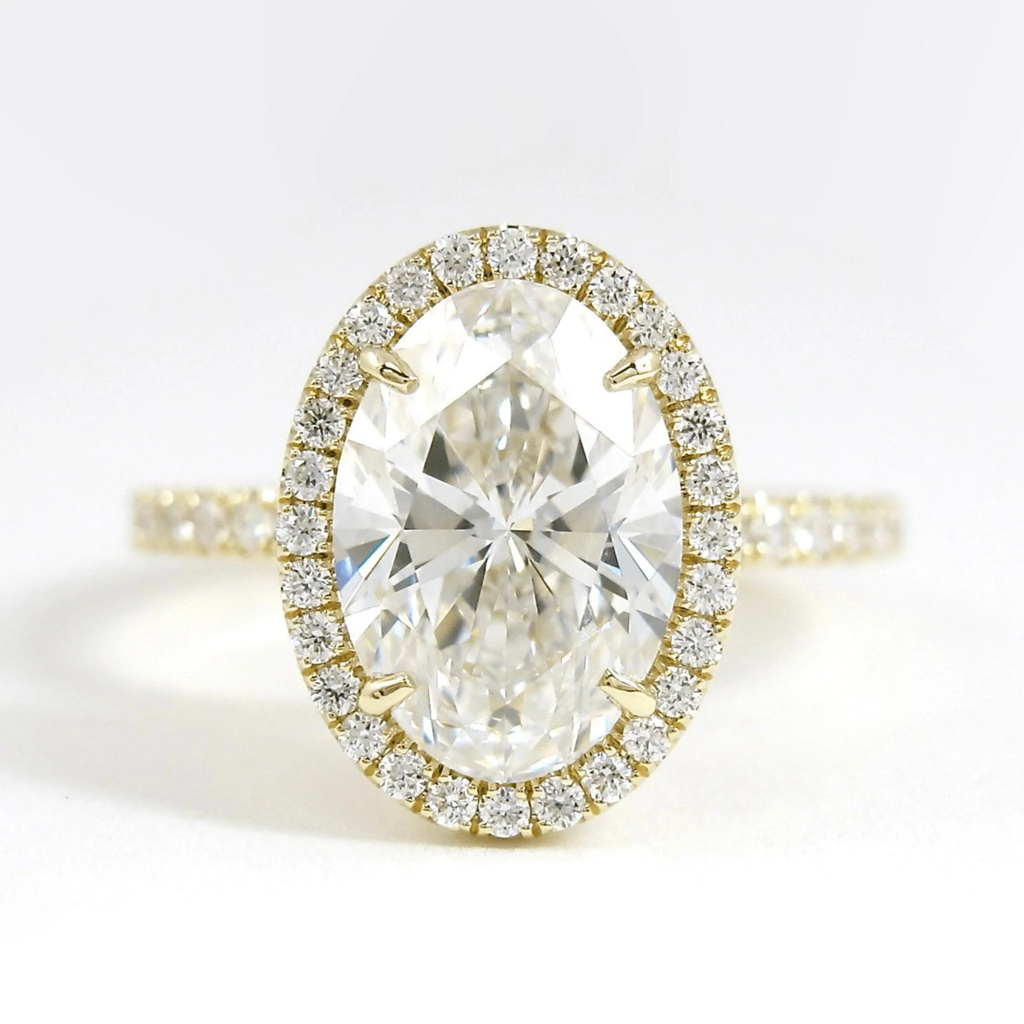 2 Carat Oval Cut Classic Halo Engagement Ring - Image 8