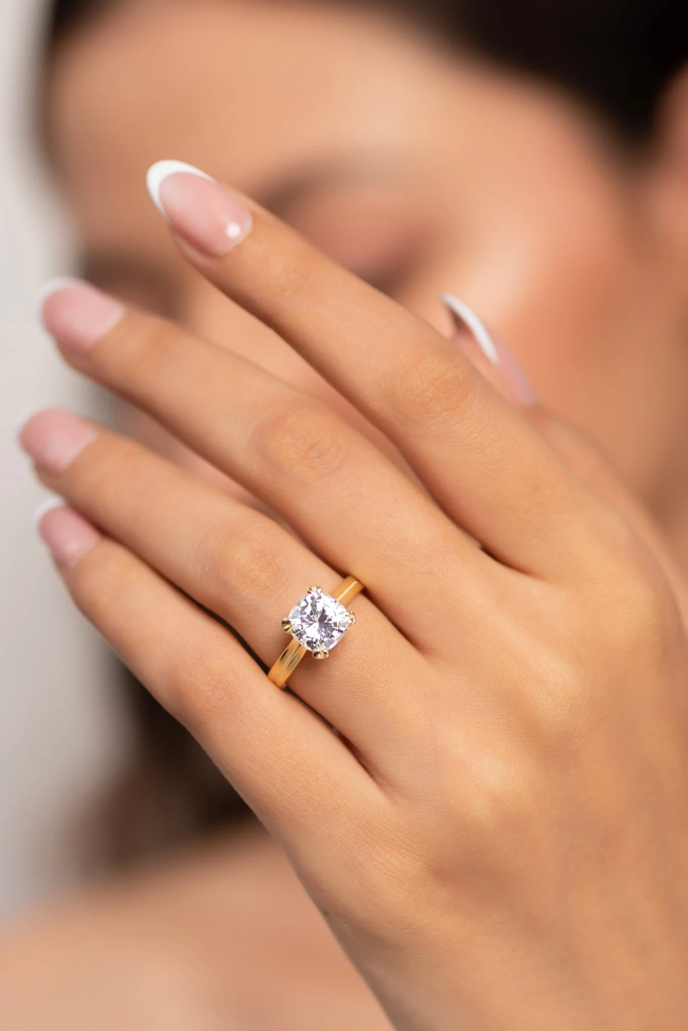 2 Carat Cushion Cut Lab Grown Diamond Twin Band Engagement Ring - Image 4