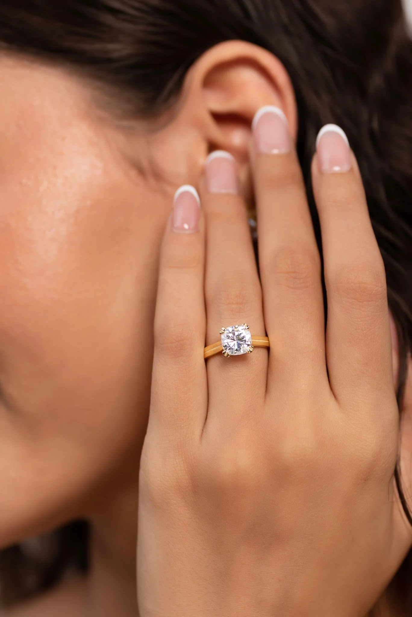 2 Carat Cushion Cut Lab Grown Diamond Twin Band Engagement Ring - Image 5