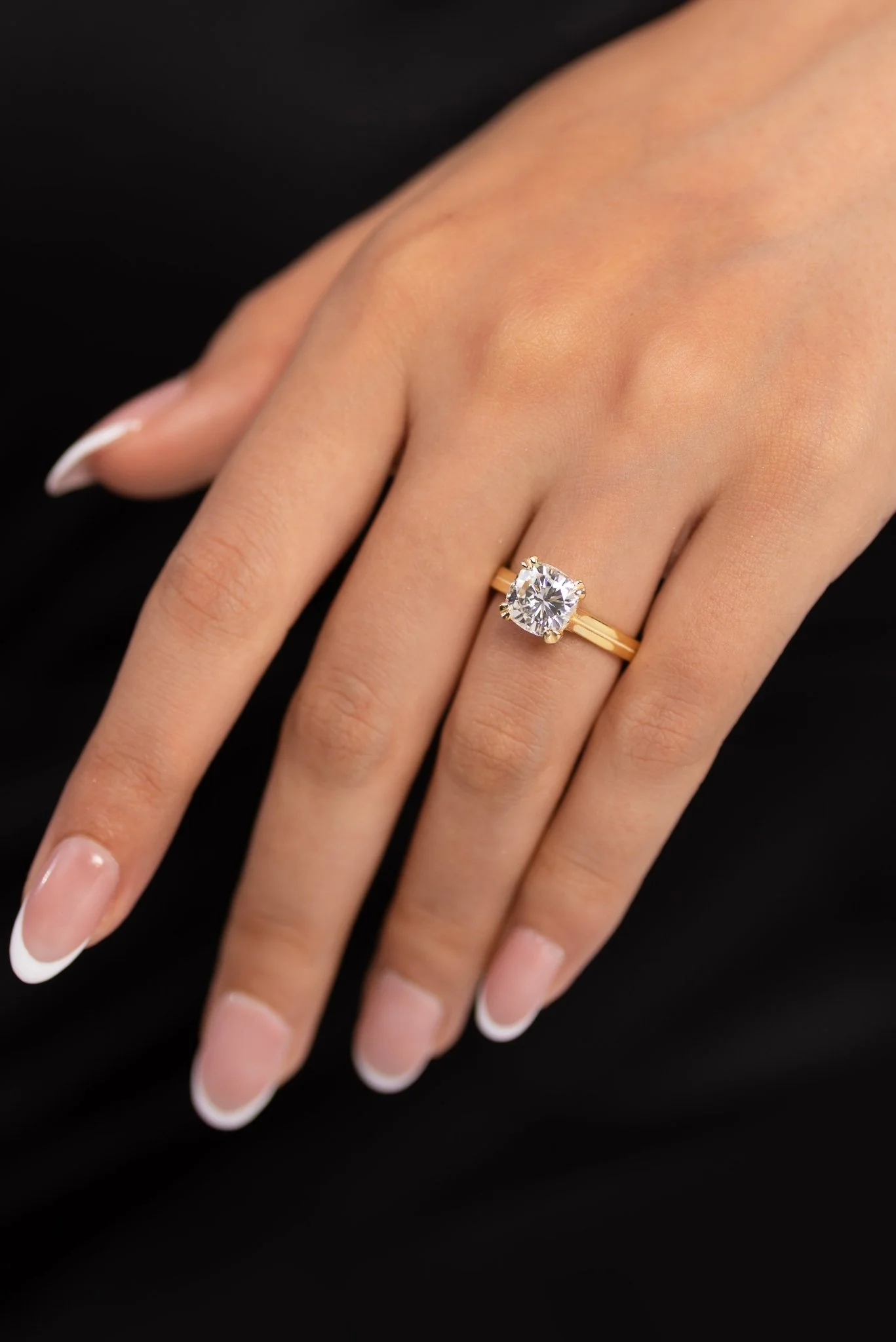 2 Carat Cushion Cut Lab Grown Diamond Twin Band Engagement Ring - Image 6