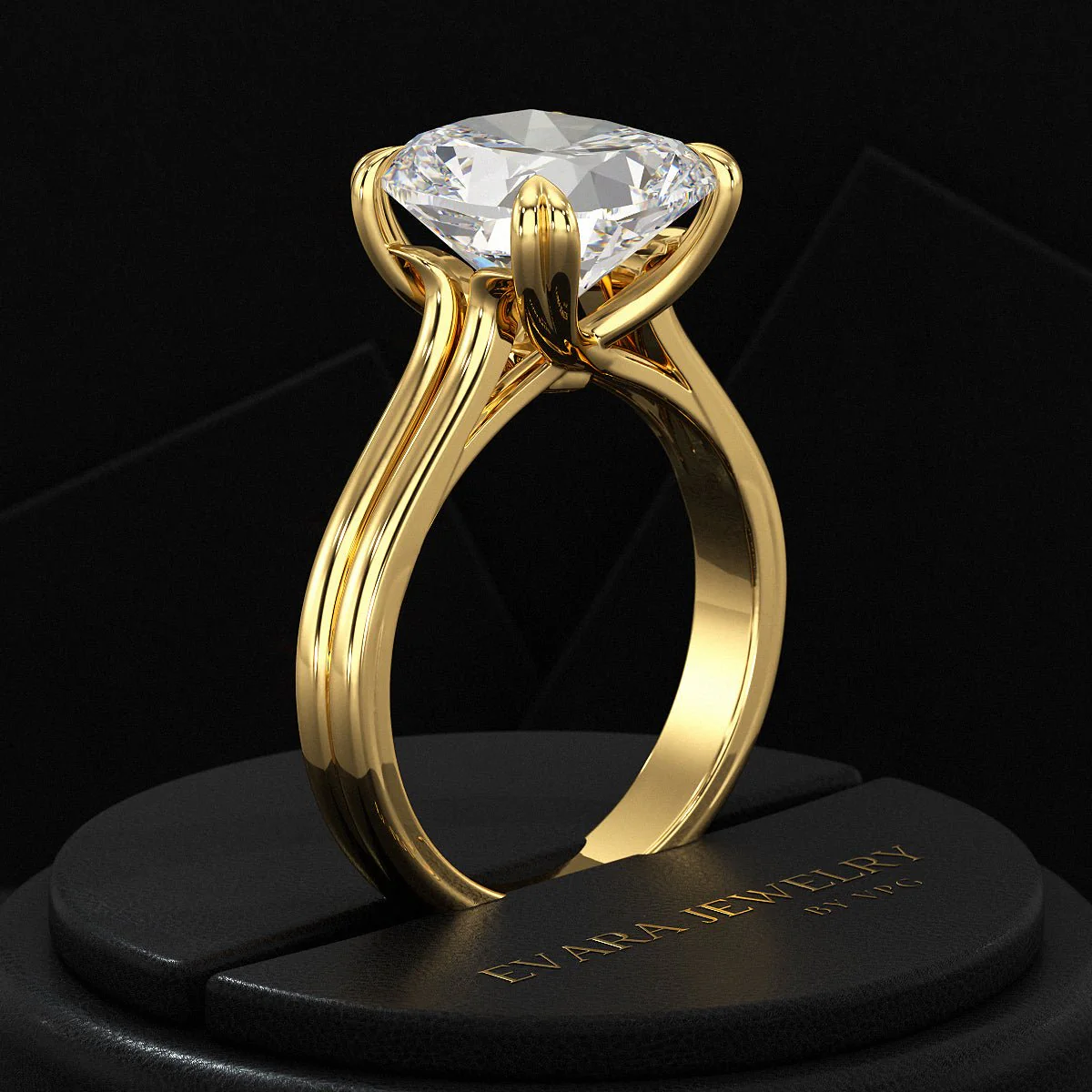 2 Carat Cushion Cut Lab Grown Diamond Twin Band Engagement Ring - Image 8