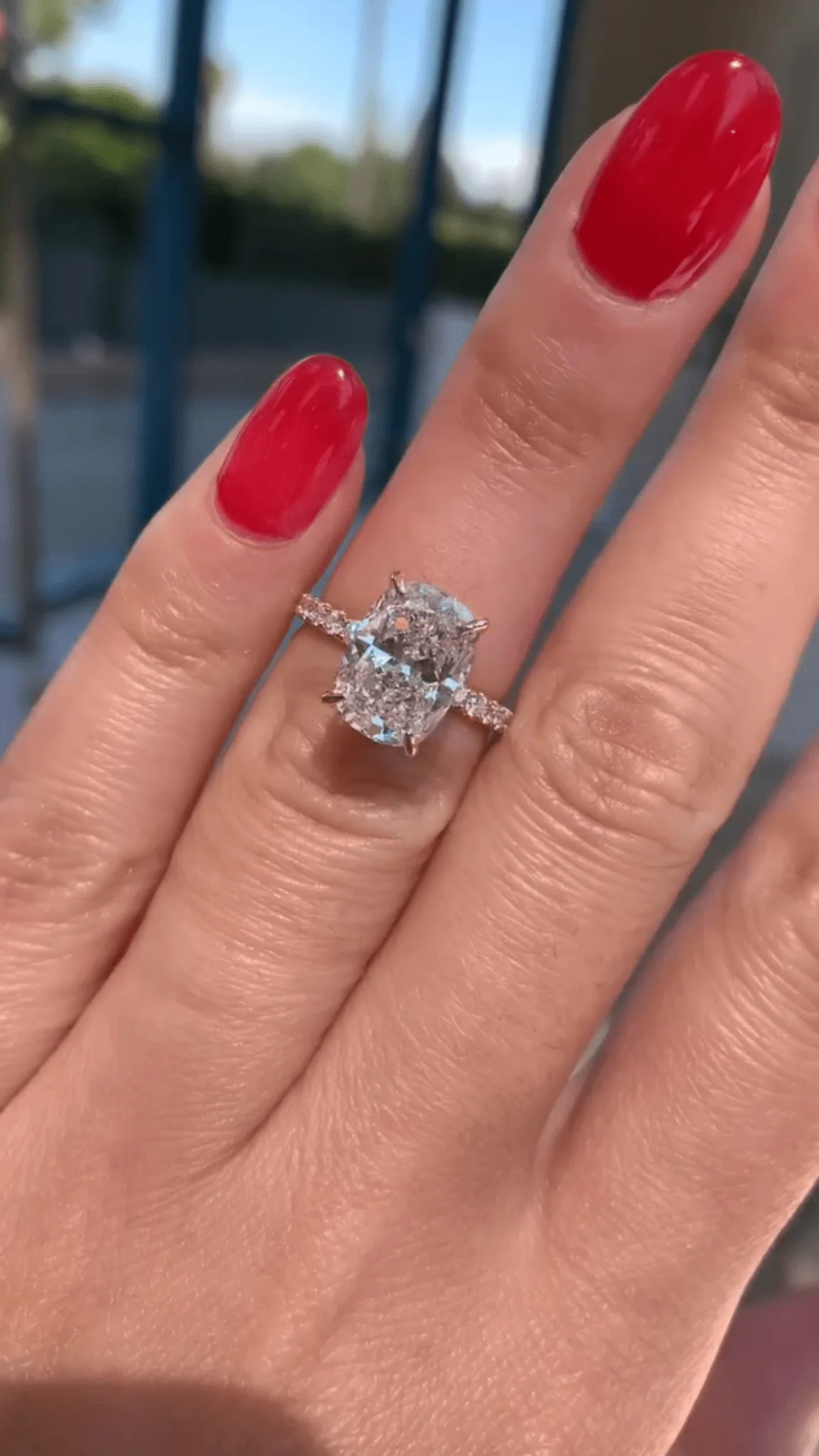 2 Carat Elongated Cushion Cut Diamond Engagement Ring - Image 4