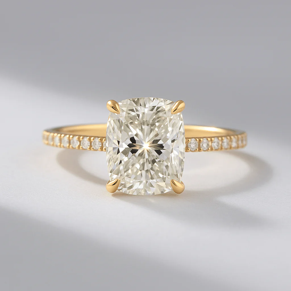 2 Carat Elongated Cushion Cut Diamond Engagement Ring - Image 5