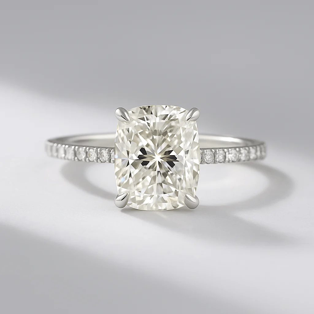 2 Carat Elongated Cushion Cut Diamond Engagement Ring - Image 8
