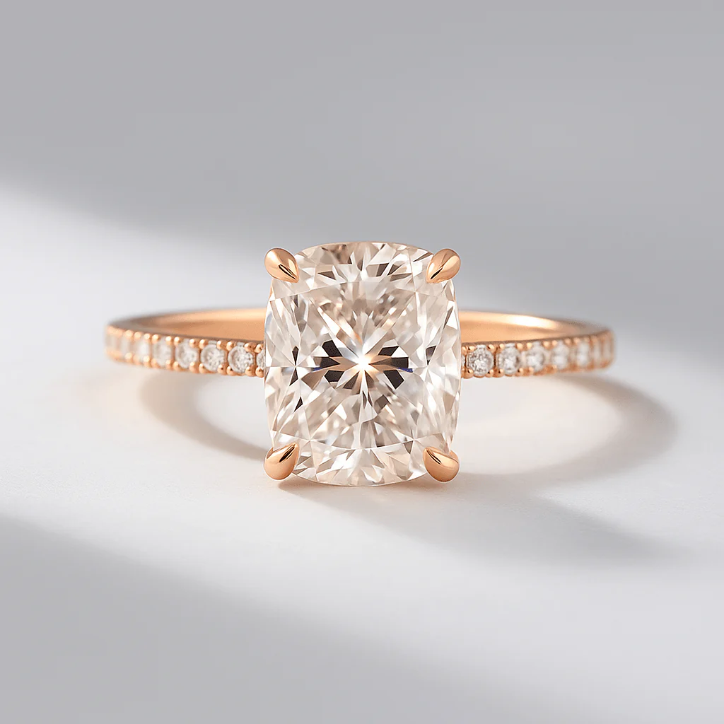 2 Carat Elongated Cushion Cut Diamond Engagement Ring - Image 9