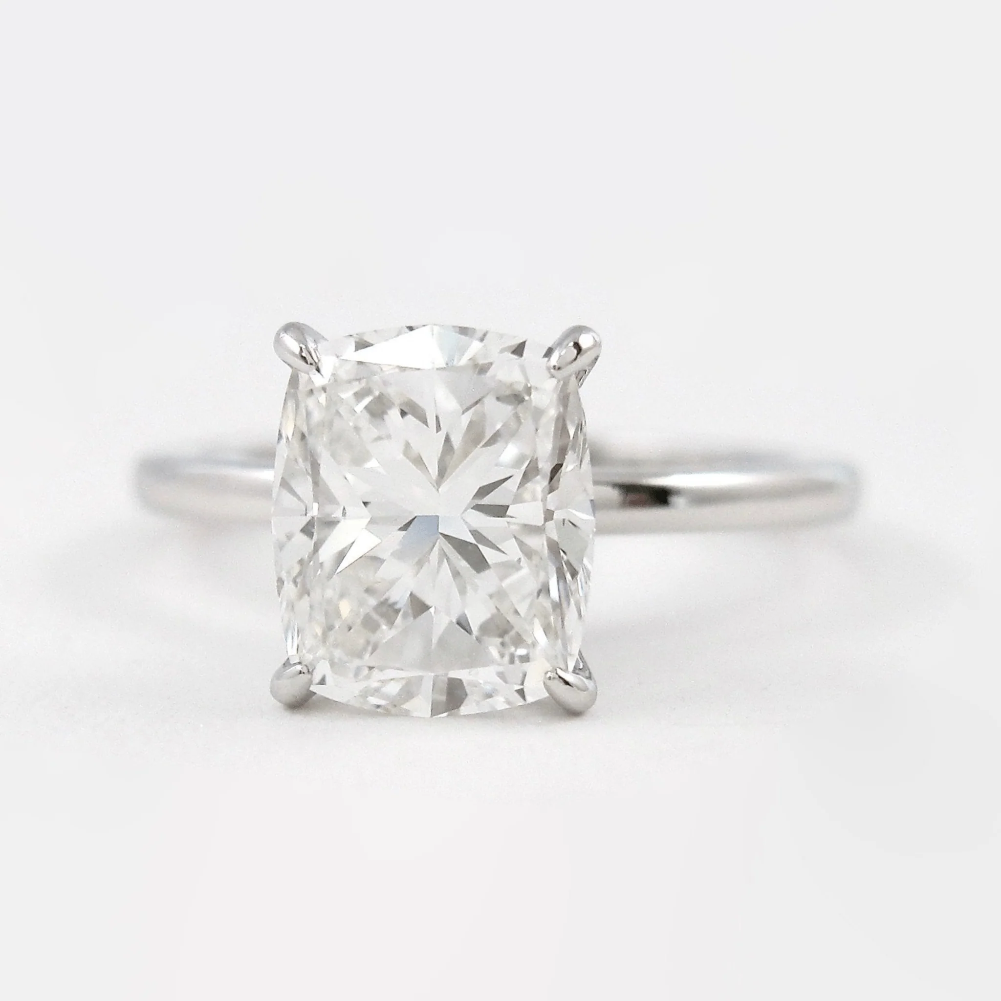 2 Carat Elongated Cushion Cut Minimalist Engagement Ring - Image 10