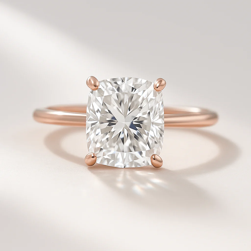 2 Carat Elongated Cushion Cut Minimalist Engagement Ring - Image 14