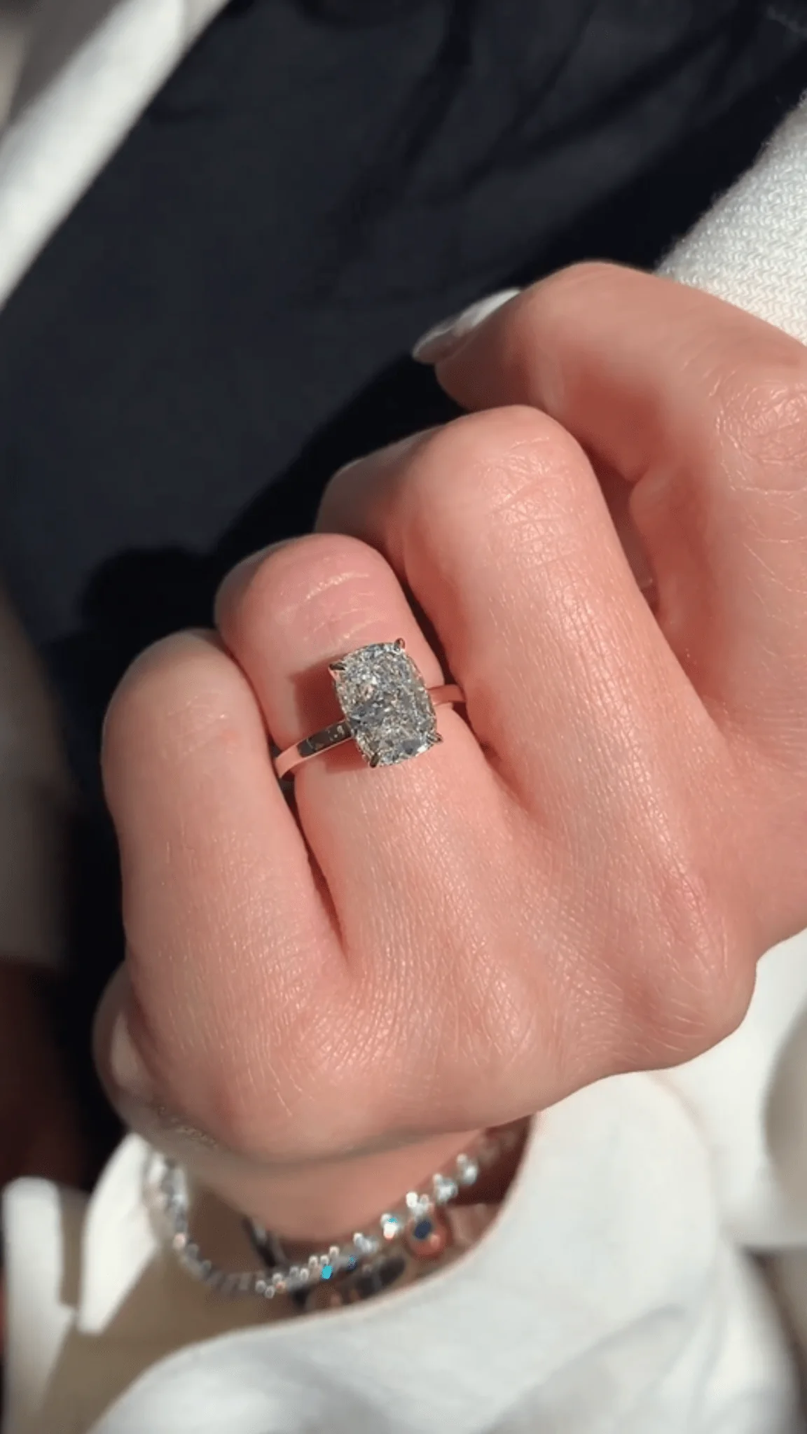 2 Carat Elongated Cushion Cut Minimalist Engagement Ring - Image 3