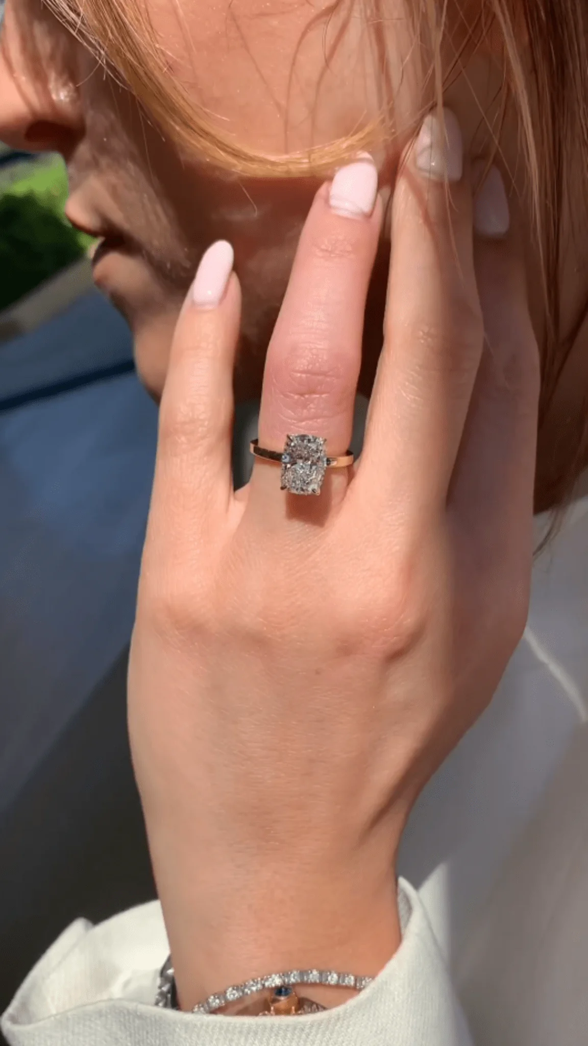 2 Carat Elongated Cushion Cut Minimalist Engagement Ring - Image 4