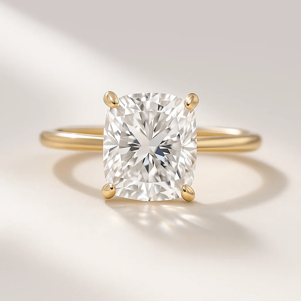 2 Carat Elongated Cushion Cut Minimalist Engagement Ring - Image 5
