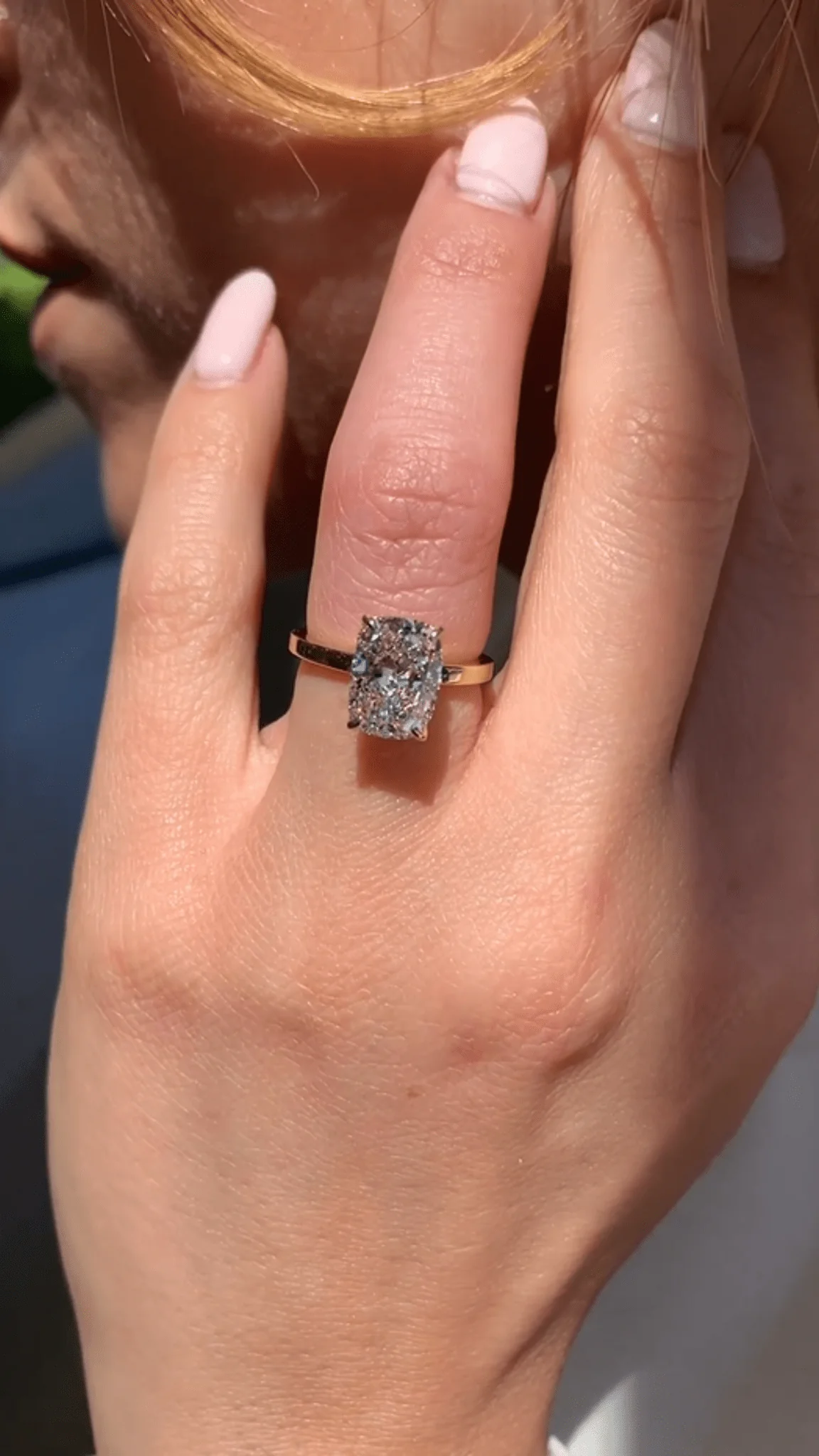 2 Carat Elongated Cushion Cut Minimalist Engagement Ring - Image 6