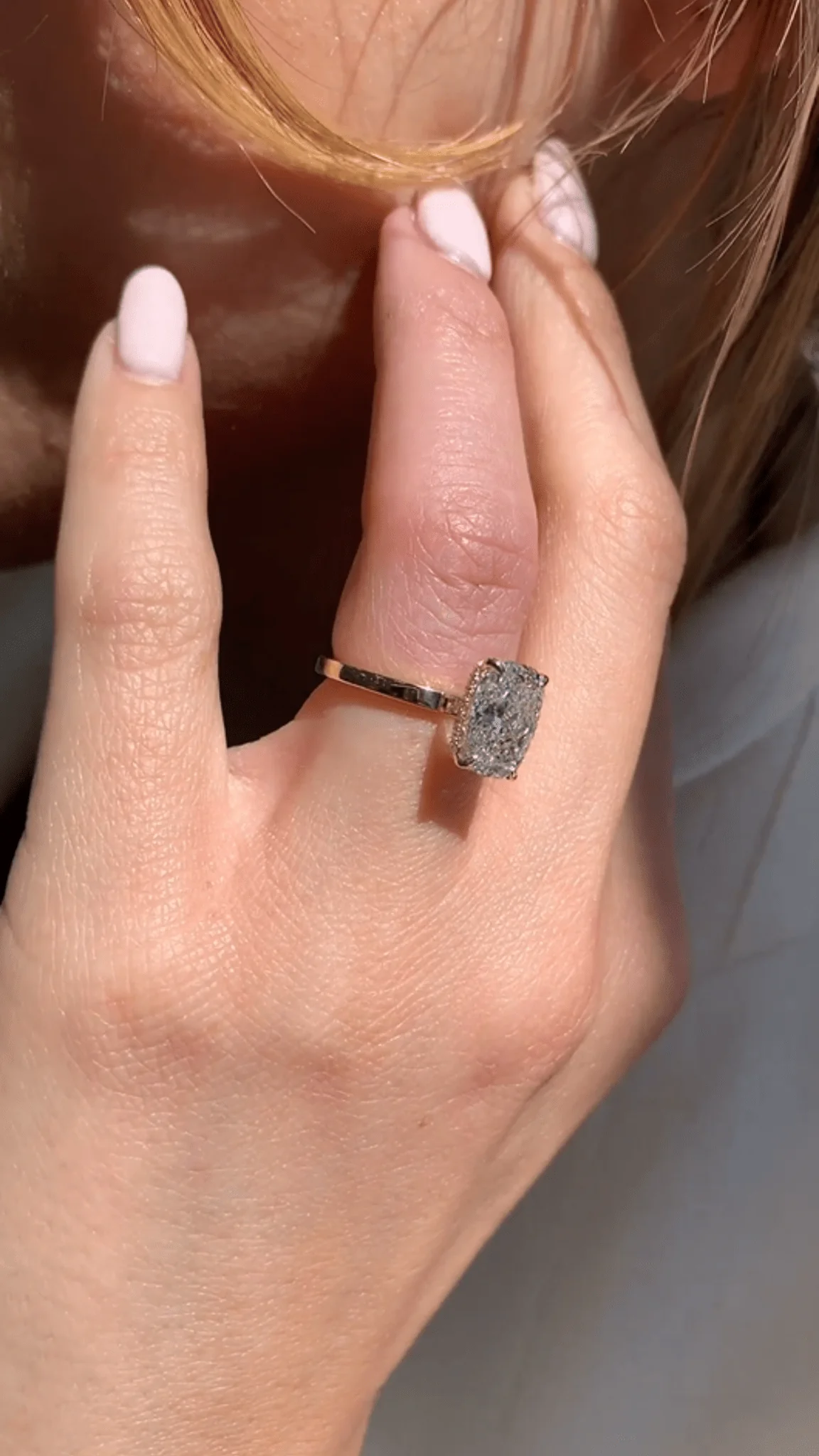 2 Carat Elongated Cushion Cut Minimalist Engagement Ring - Image 7