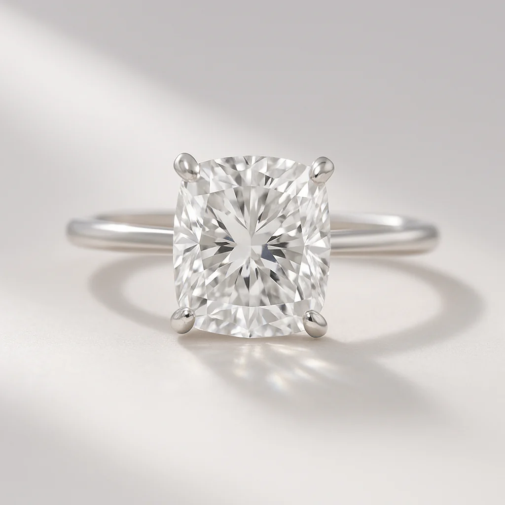 2 Carat Elongated Cushion Cut Minimalist Engagement Ring - Image 8