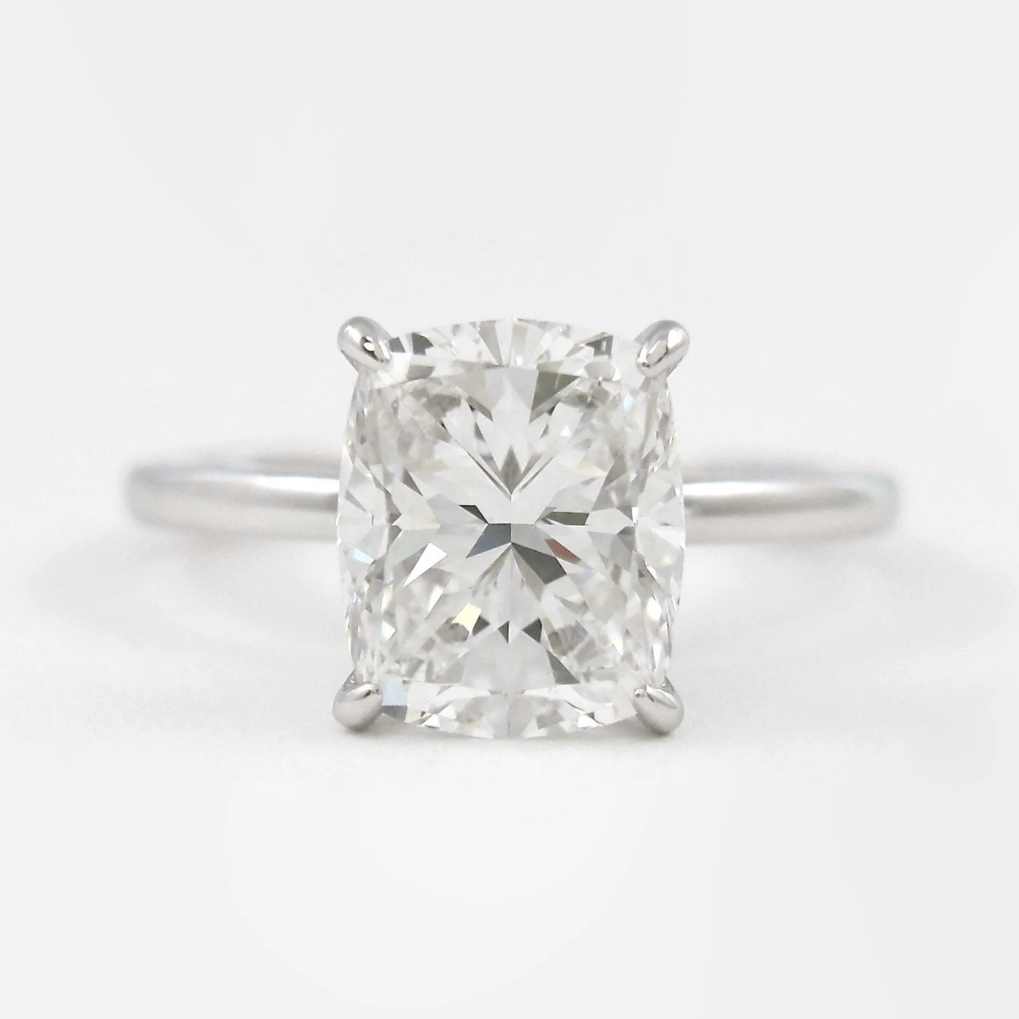 2 Carat Elongated Cushion Cut Minimalist Engagement Ring - Image 9