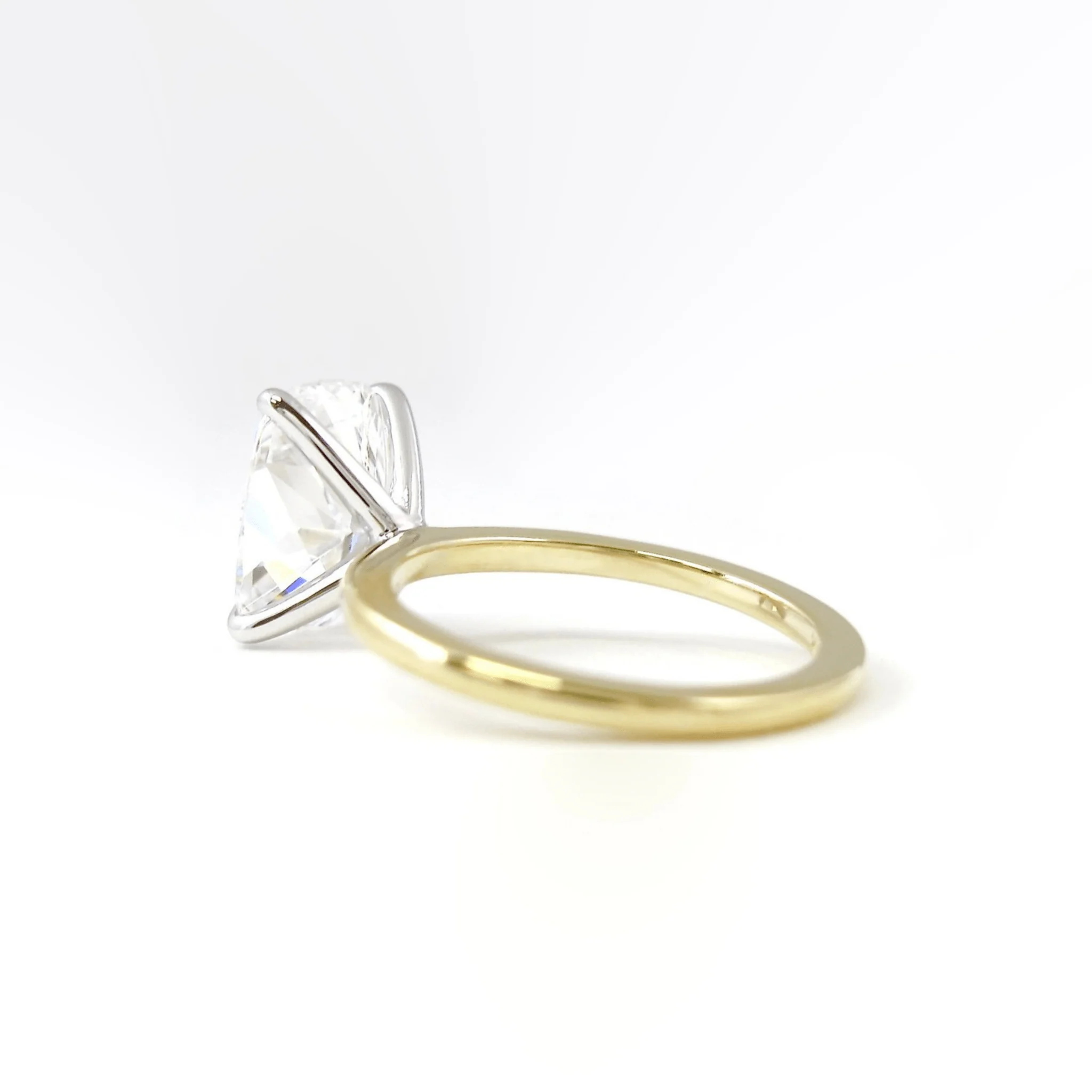 2 Carat Elongated Cushion Cut Two Tone Wedding Ring - Image 11