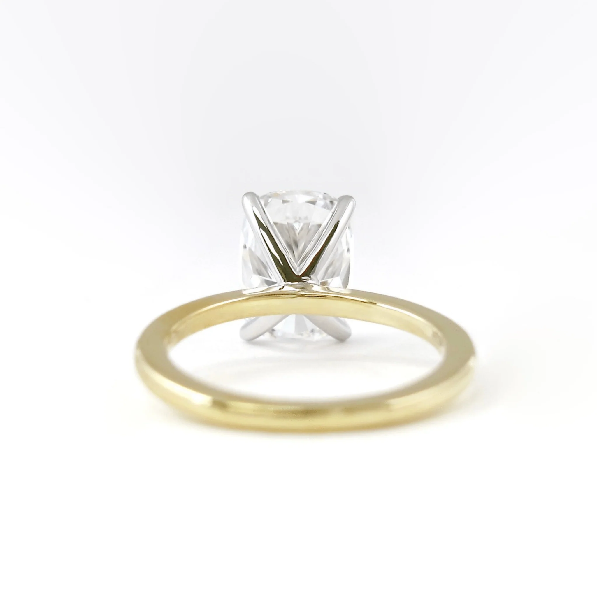 2 Carat Elongated Cushion Cut Two Tone Wedding Ring - Image 12
