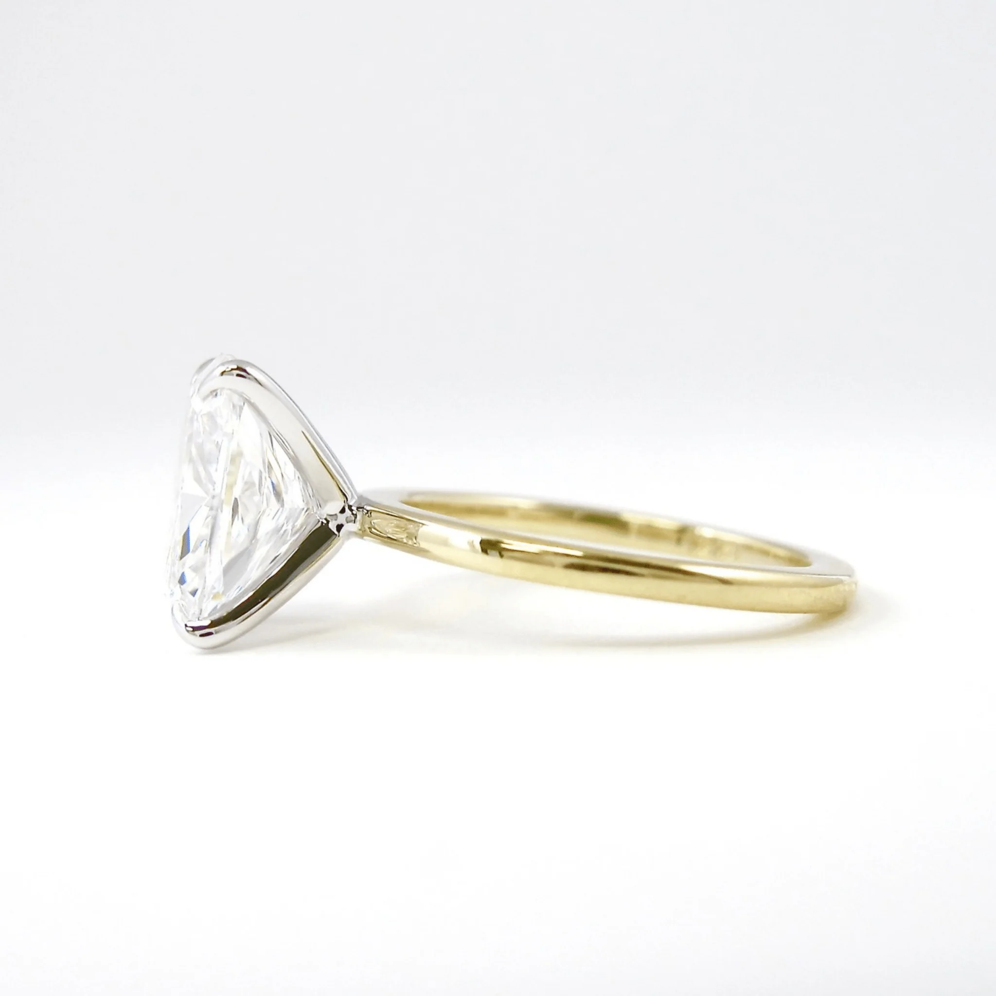 2 Carat Elongated Cushion Cut Two Tone Wedding Ring - Image 9