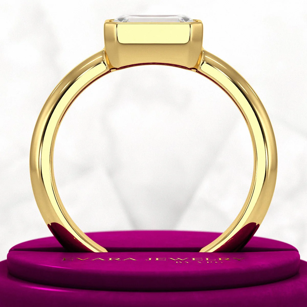 2 Carat Emerald Cut Bezel Set Lab Grown Diamond Solitaire Ring - Image 5