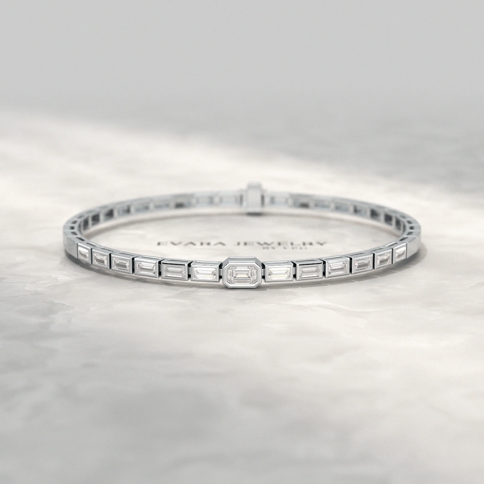 2 Carat Emerald Cut Diamond Tennis Bracelet with Lab Grown Diamonds - Image 7