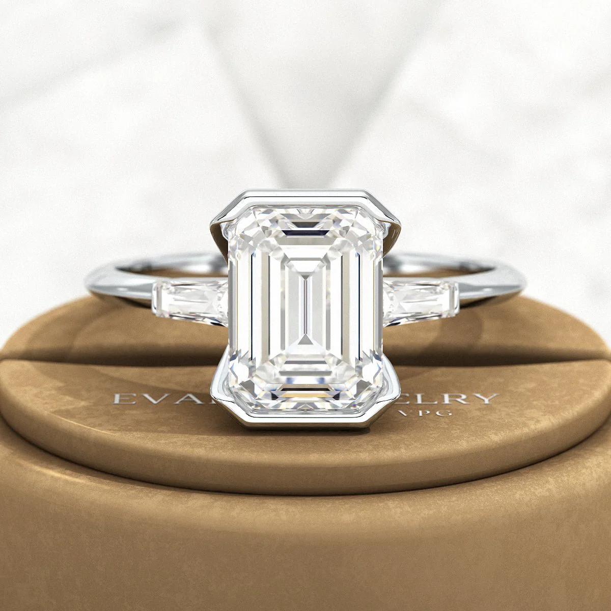 2 Carat Emerald Cut Lab Grown Diamond Anniversary Ring - Image 9