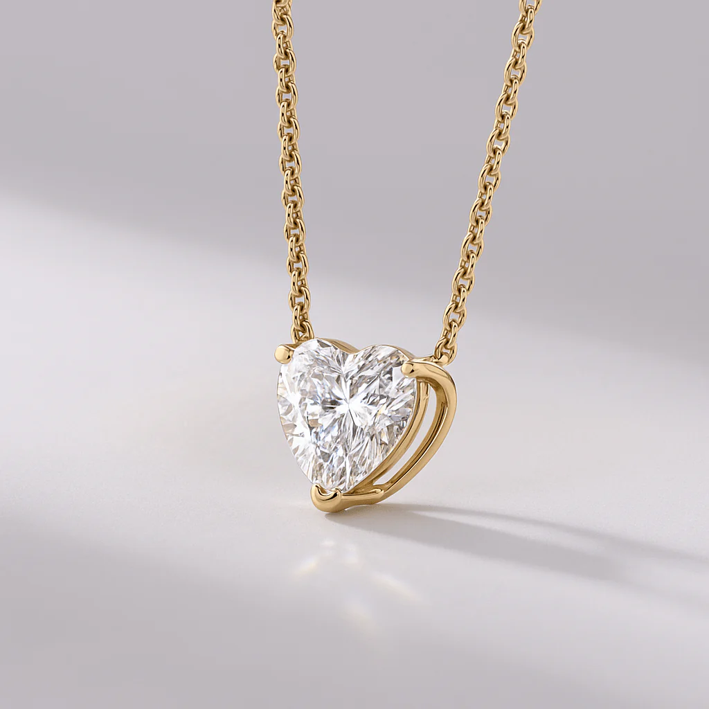 1.50 Carat Heart Shape Diamond Pendant Necklace for Women - Image 4