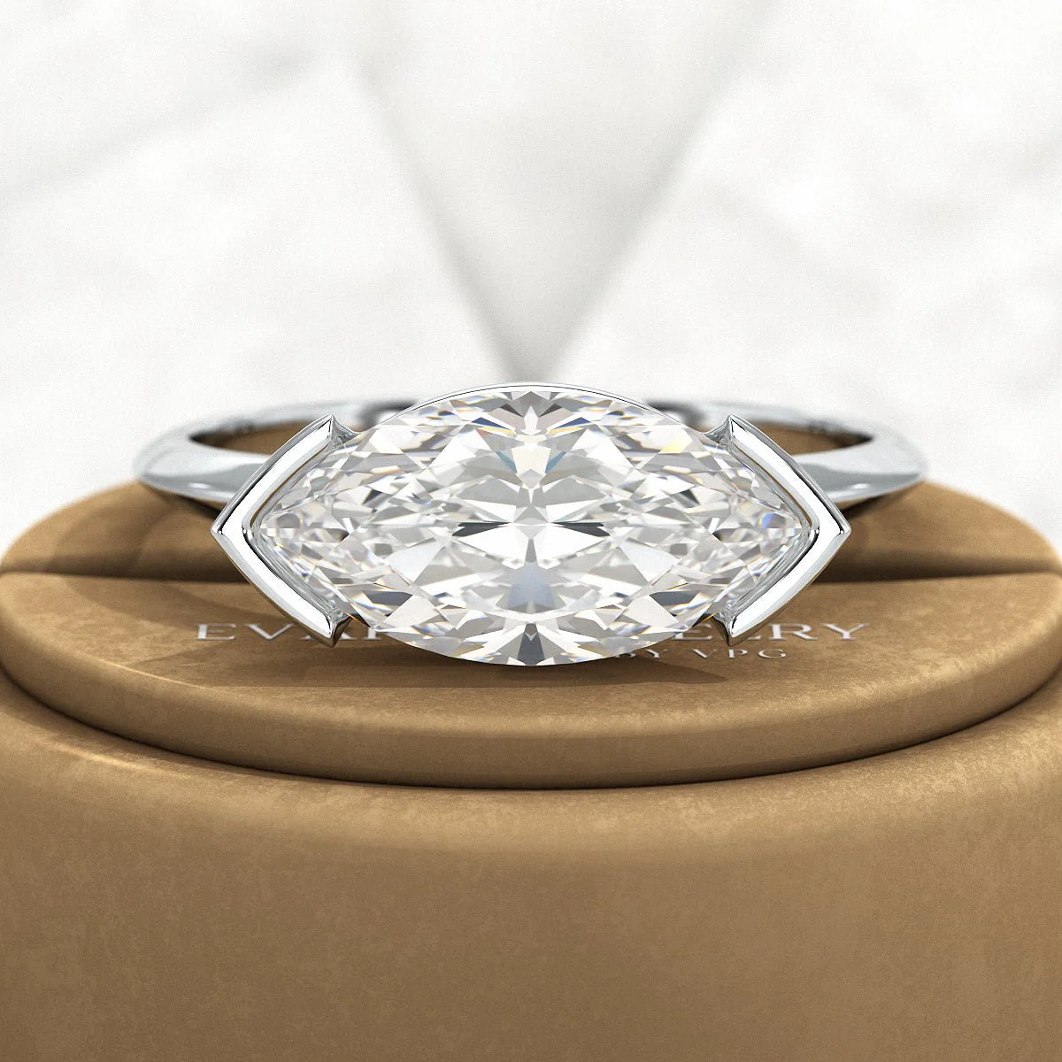 2 Carat Marquise Cut East West Diamond Proposal Ring - Image 9