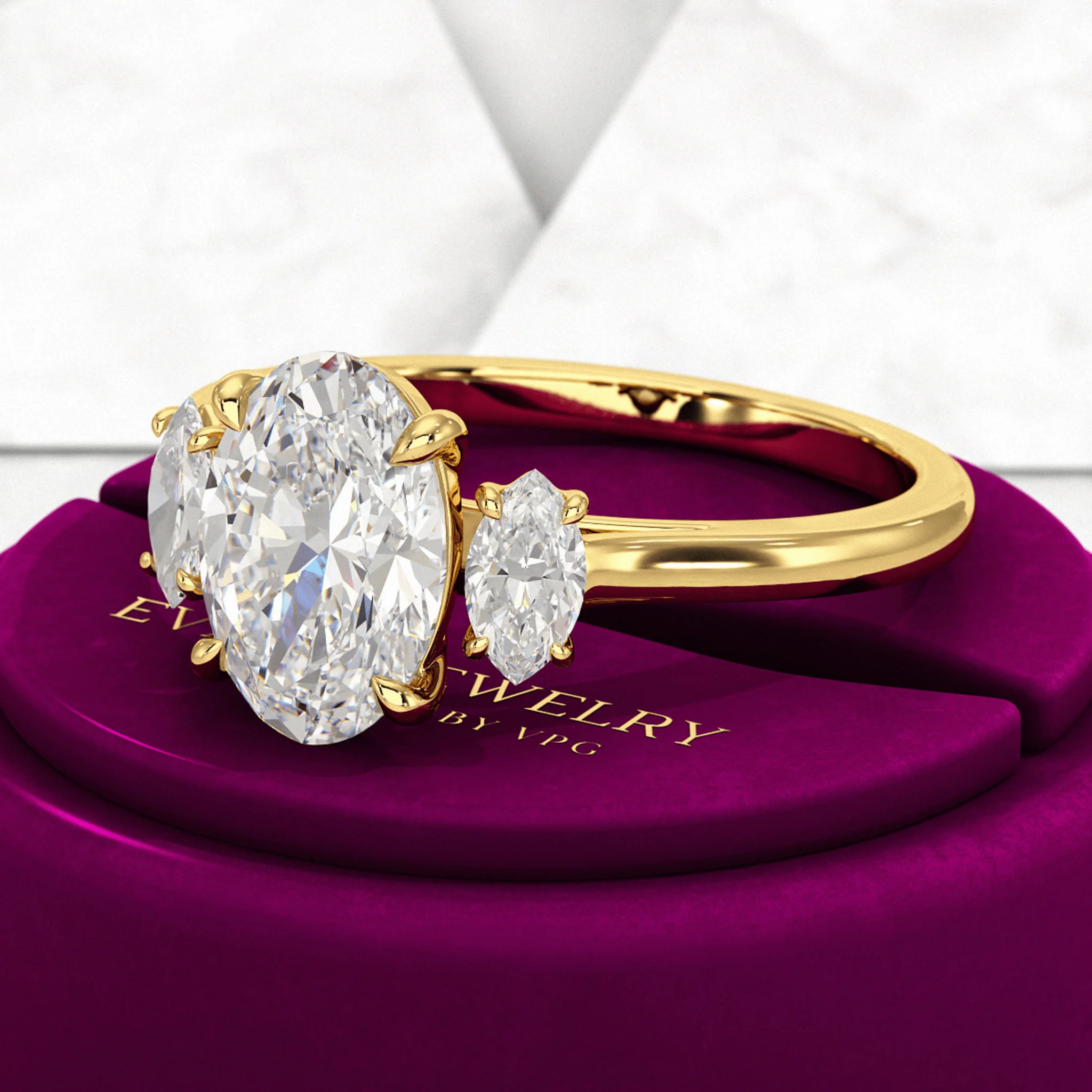 2 Carat Oval Cut Art Deco Engagement Ring - Image 3