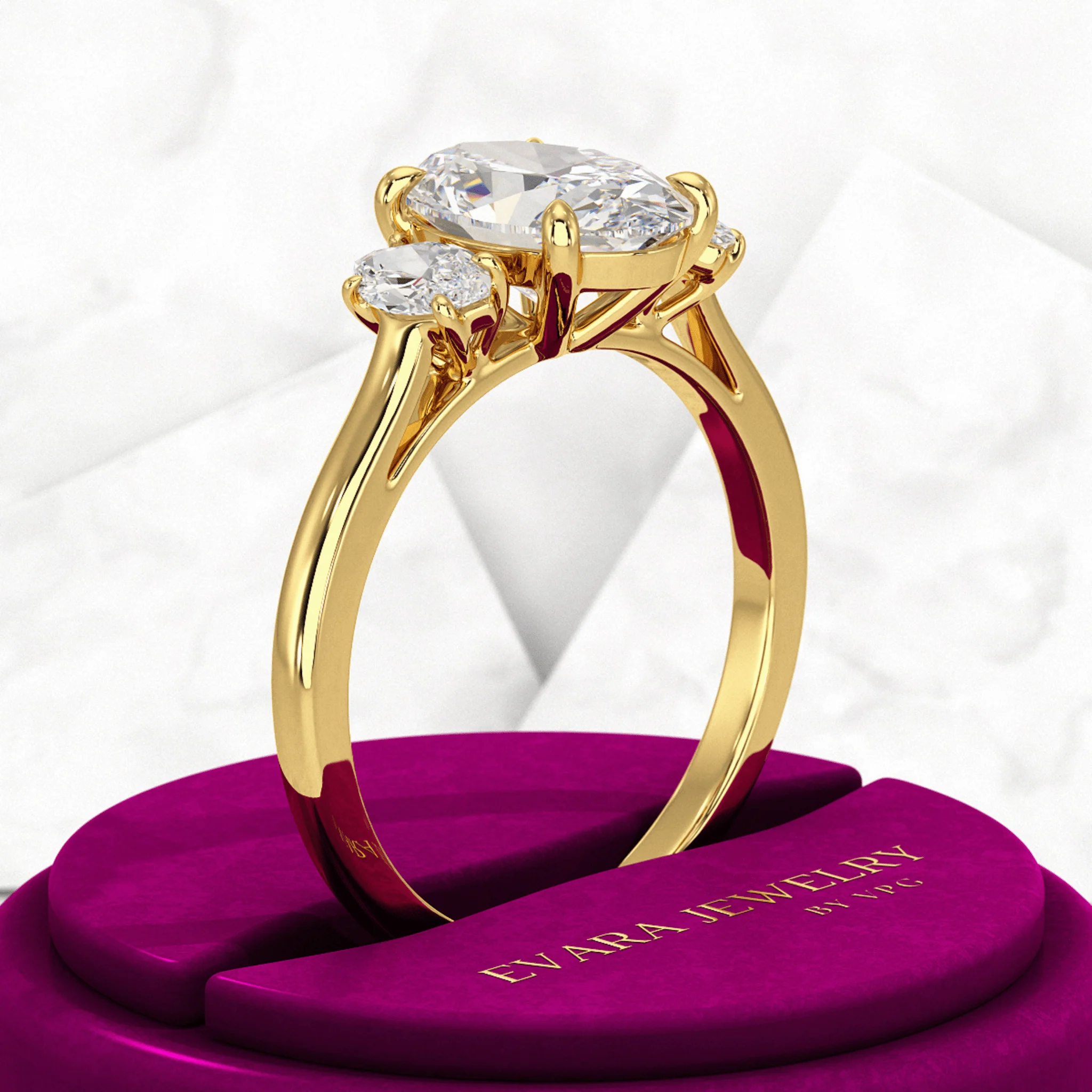 2 Carat Oval Cut Art Deco Engagement Ring - Image 4