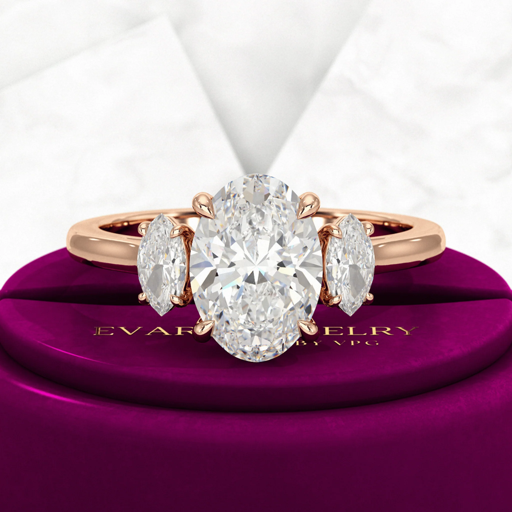 2 Carat Oval Cut Art Deco Engagement Ring - Image 8
