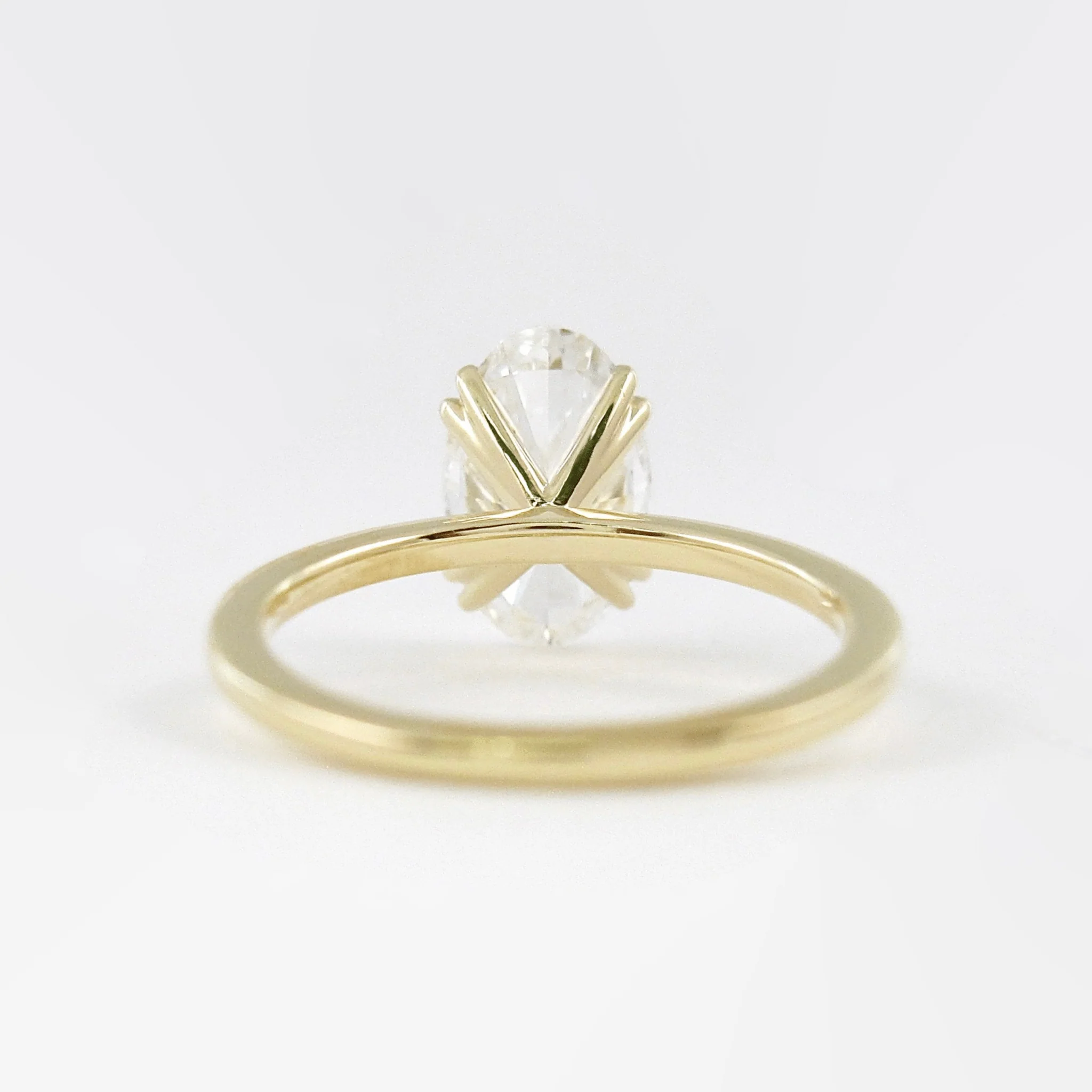 2 Carat Oval Cut 8 V Prongs Minimalist Engagement Ring - Image 12