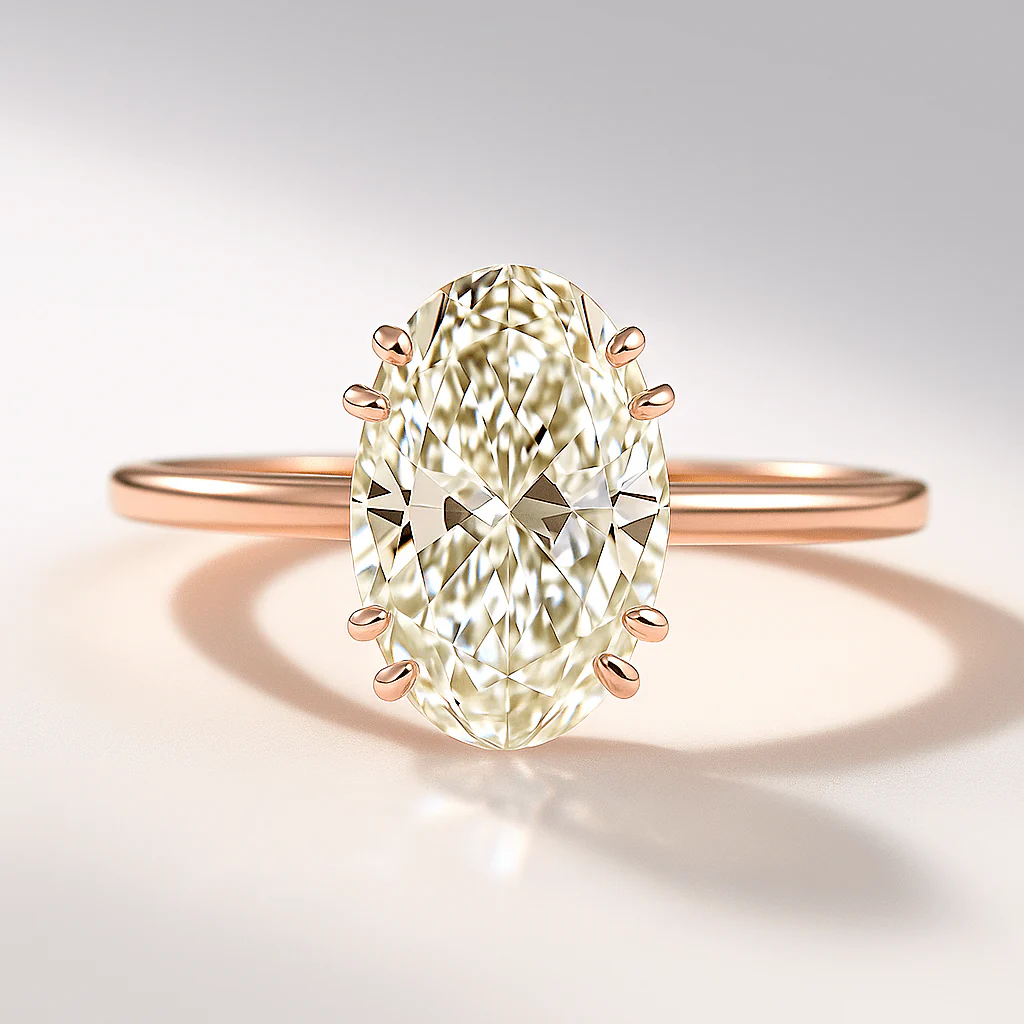 2 Carat Oval Cut 8 V Prongs Minimalist Engagement Ring - Image 13