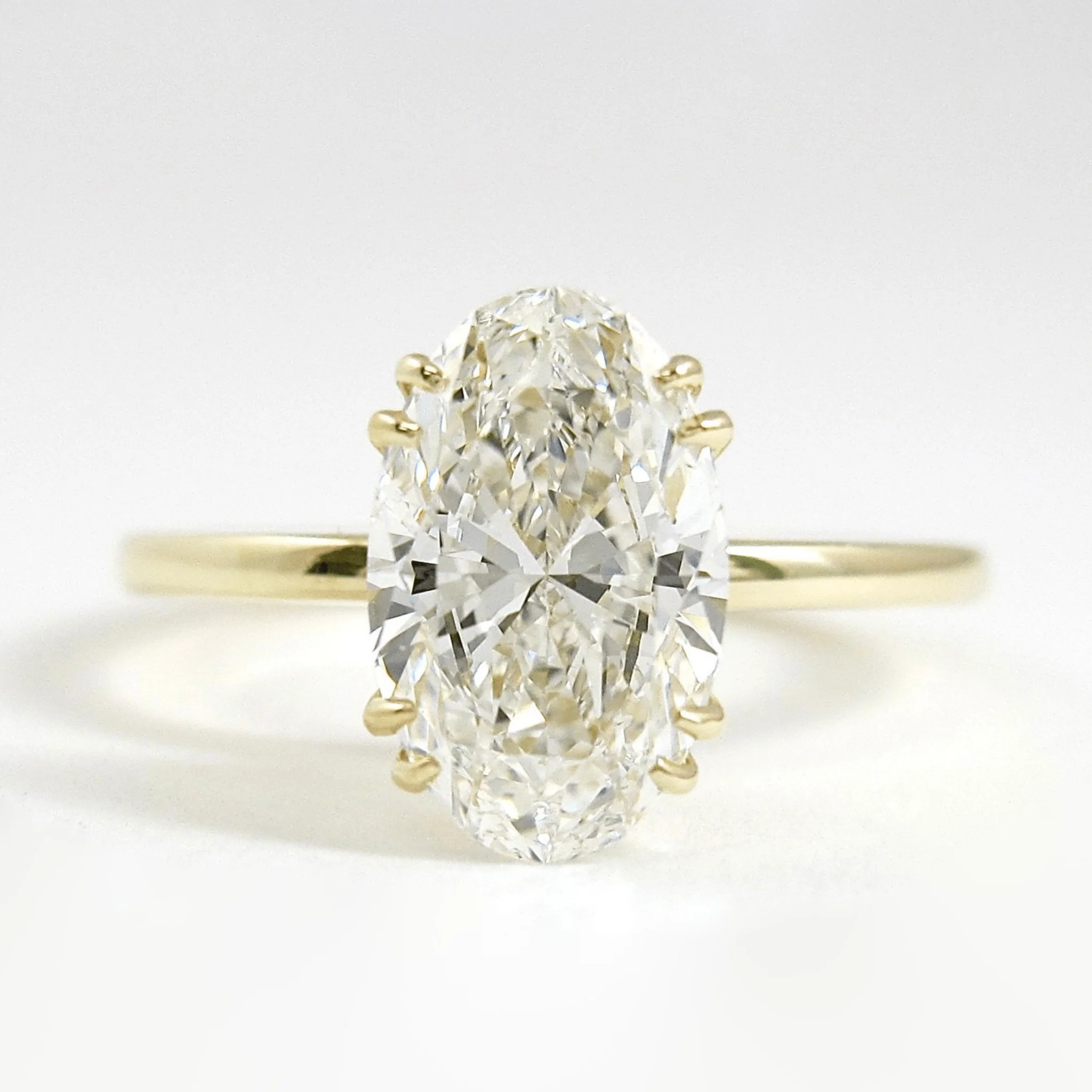2 Carat Oval Cut 8 V Prongs Minimalist Engagement Ring - Image 8