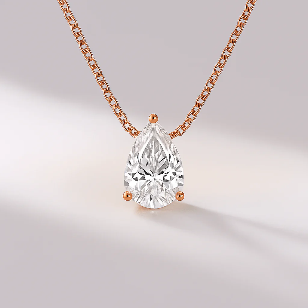 2 Carat Pear Cut Diamond Solitaire Pendant Necklace for Women - Image 7