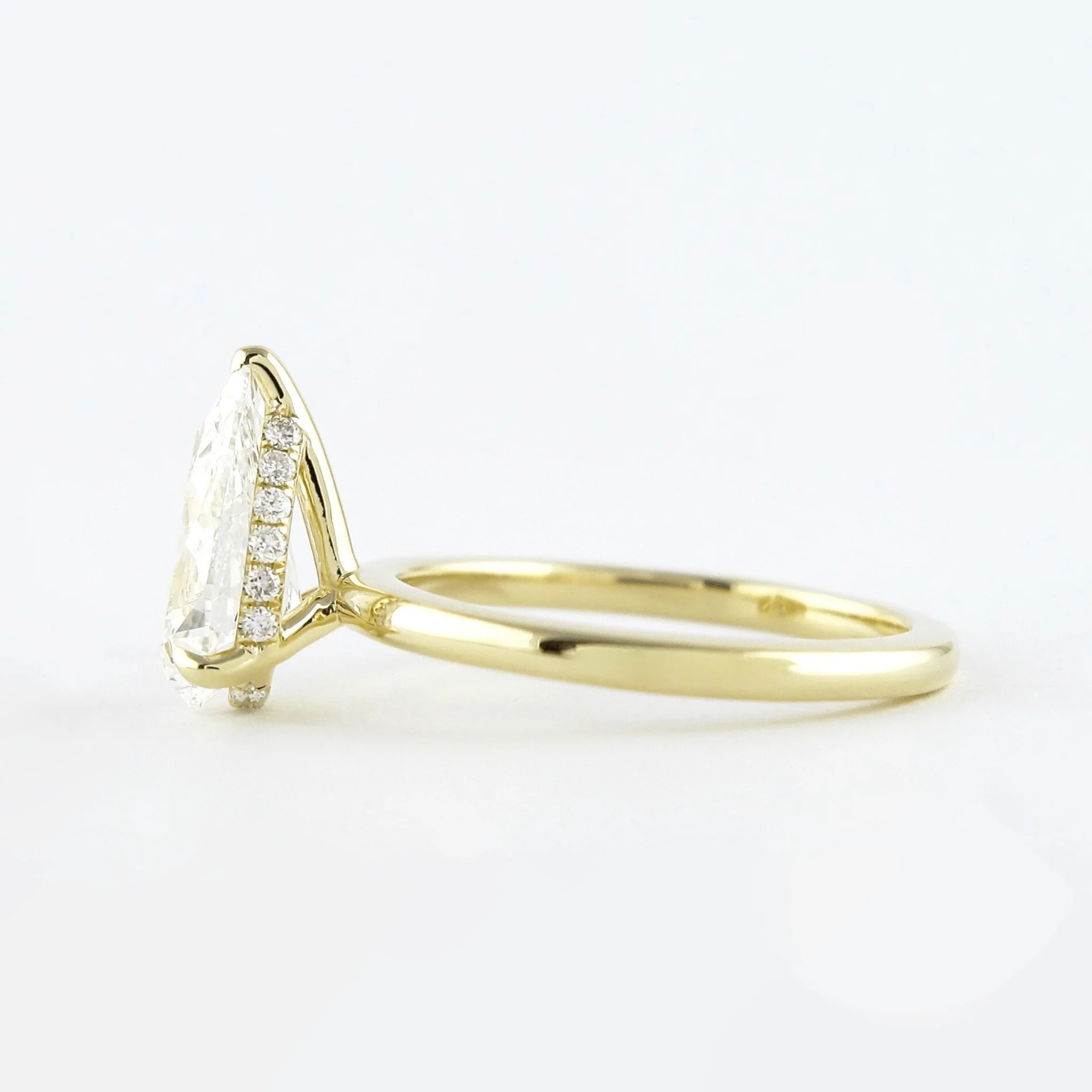 2 Carat Pear Cut Hidden Halo Engagement Ring - Image 10