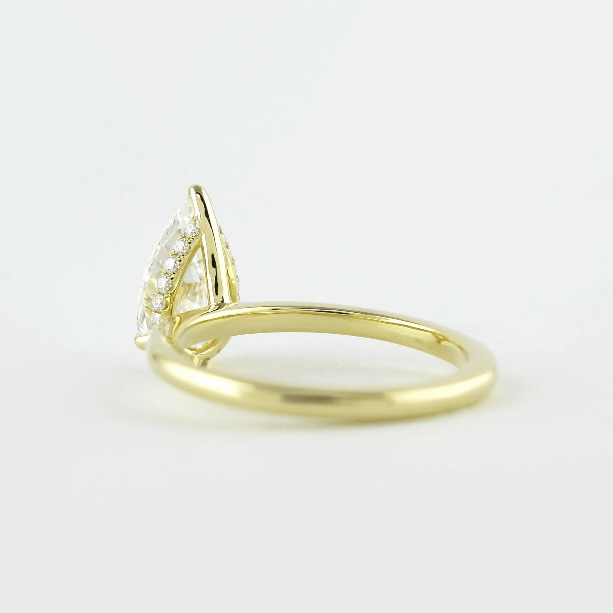 2 Carat Pear Cut Hidden Halo Engagement Ring - Image 11