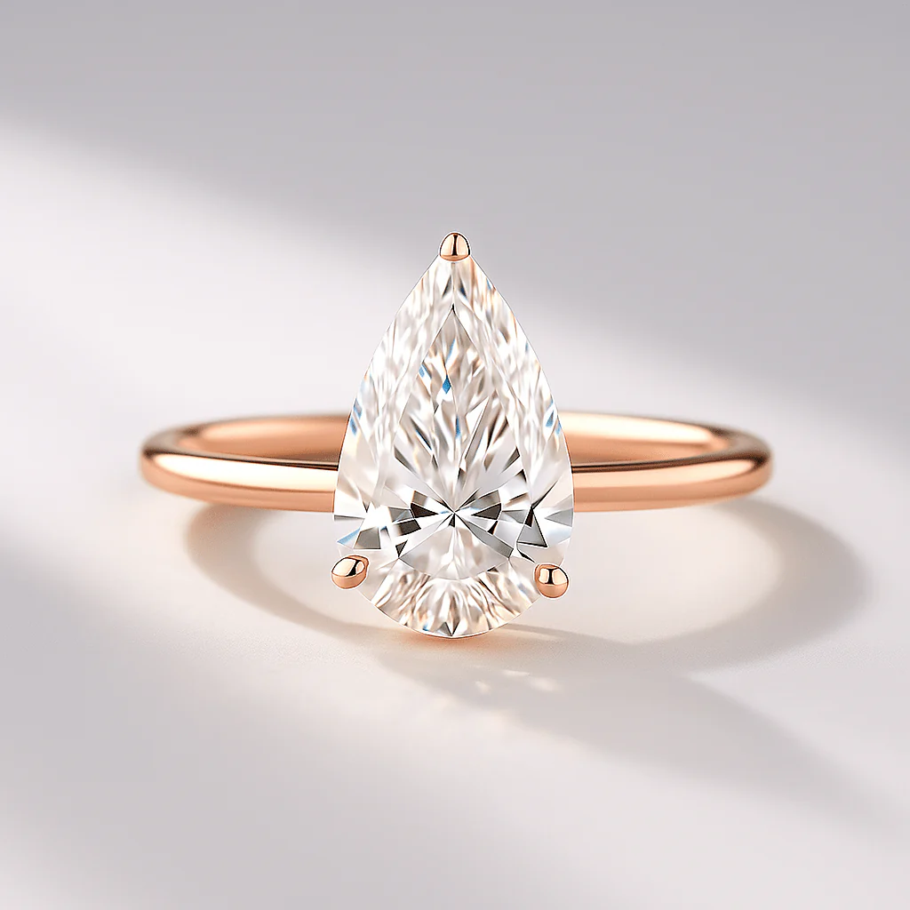 2 Carat Pear Cut Hidden Halo Engagement Ring - Image 13