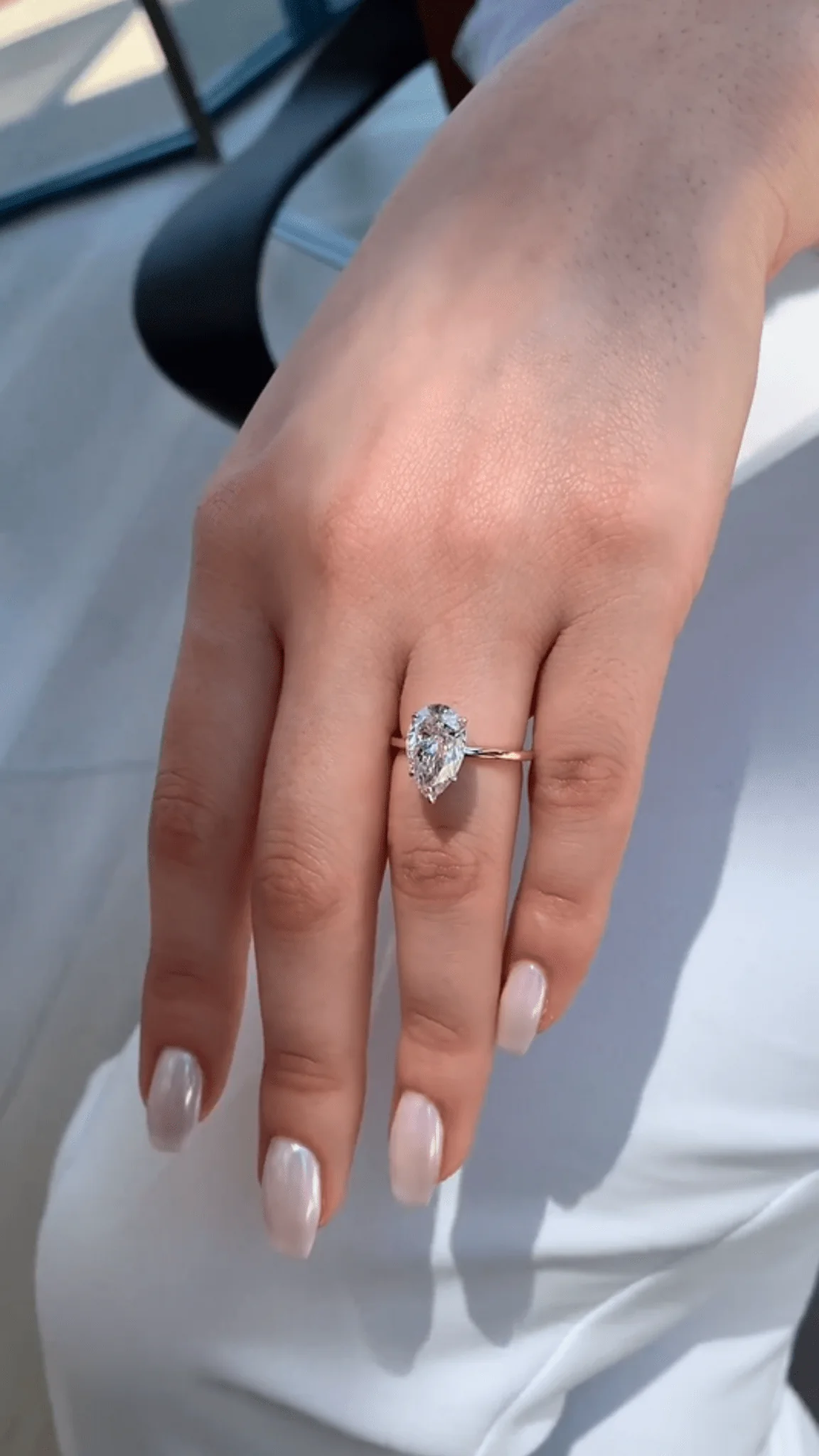 2 Carat Pear Cut Hidden Halo Engagement Ring - Image 6