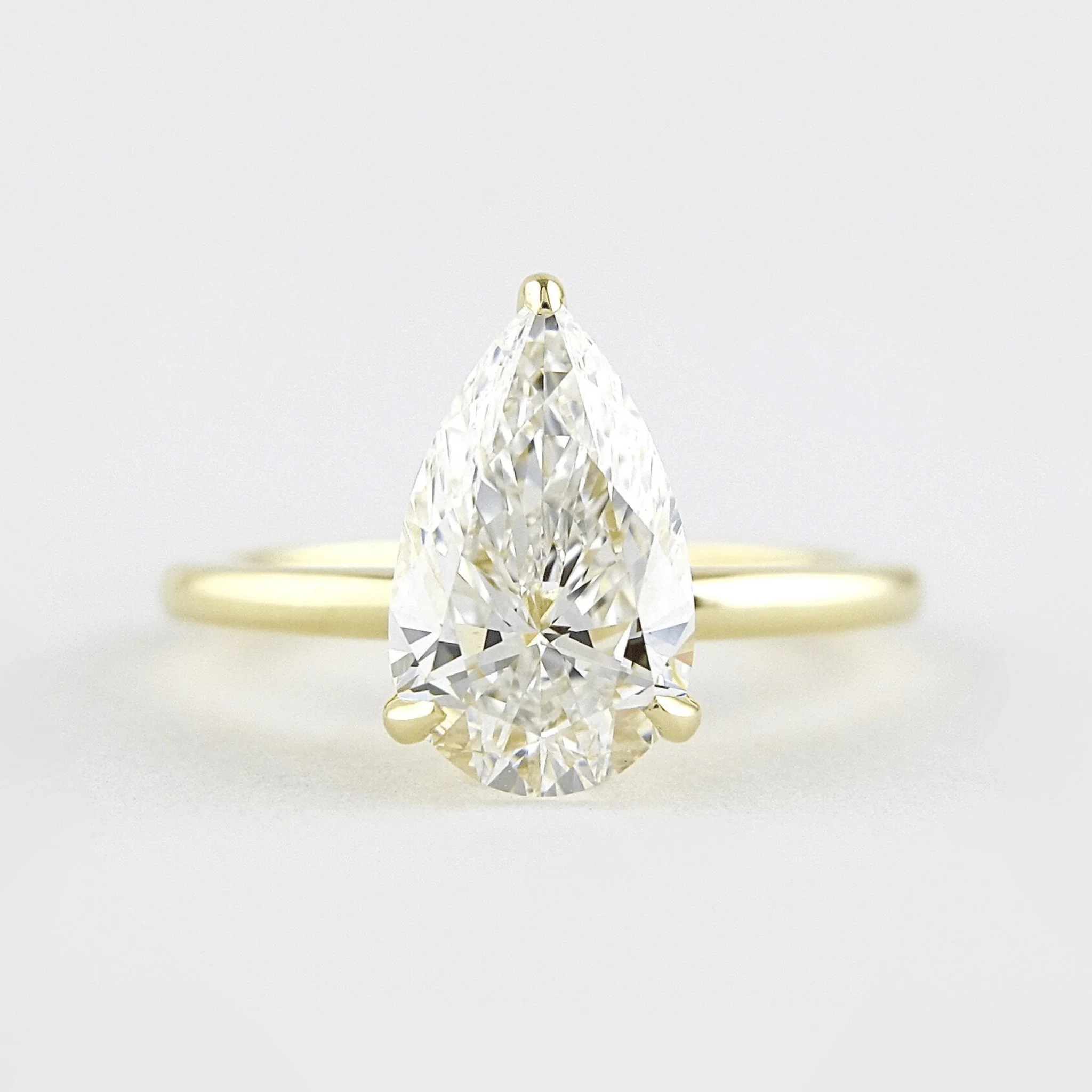 2 Carat Pear Cut Hidden Halo Engagement Ring - Image 8
