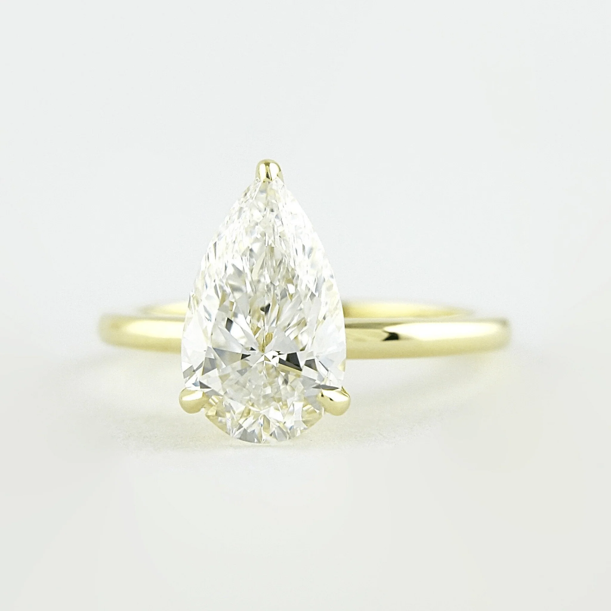 2 Carat Pear Cut Hidden Halo Engagement Ring - Image 9