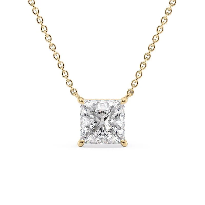 2.00 Carat Princess Cut Diamond Pendant Necklace for Women - Image 4