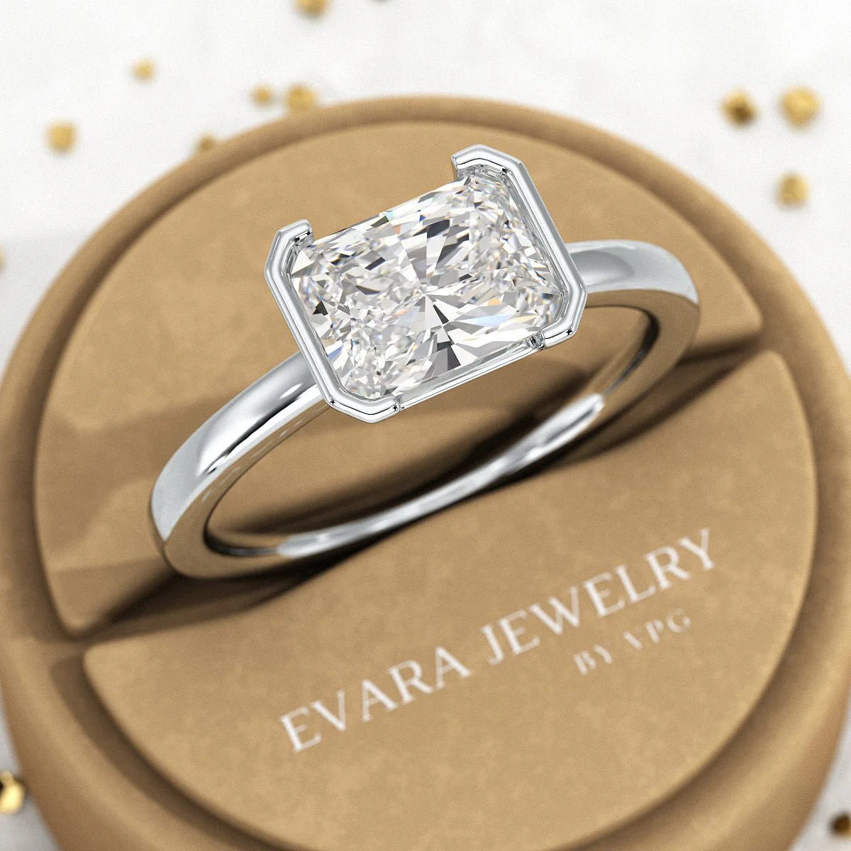 2 Carat Radiant Cut East West Anniversary Ring - Image 10