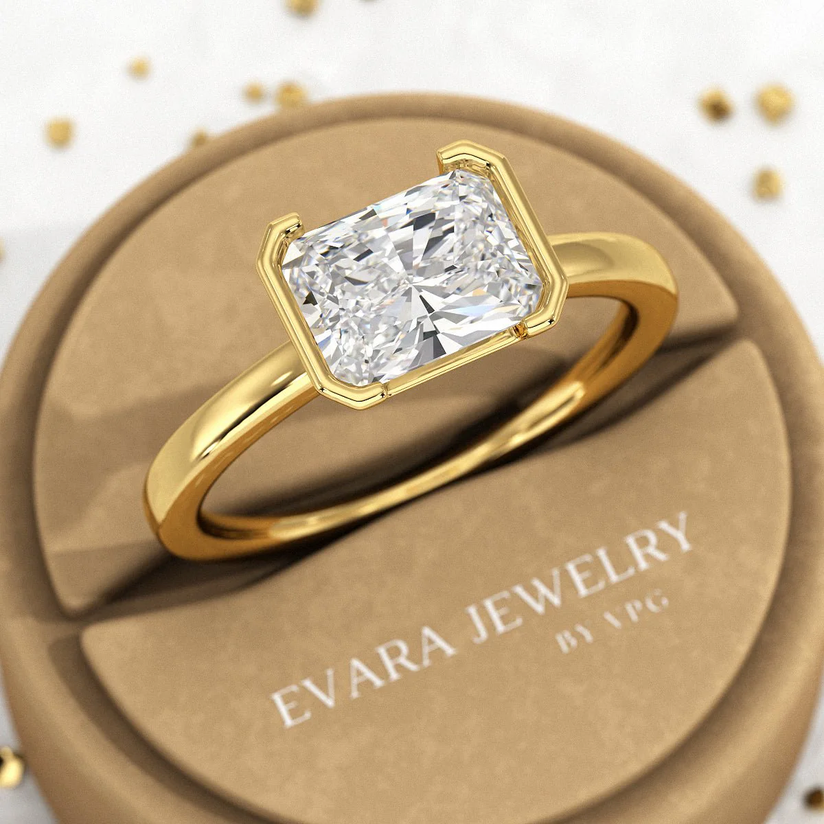2 Carat Radiant Cut East West Anniversary Ring - Image 3
